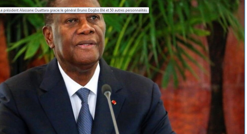 Le président Alassane Ouattara gracie le général Bruno Dogbo Blé et 50 autres personnalités