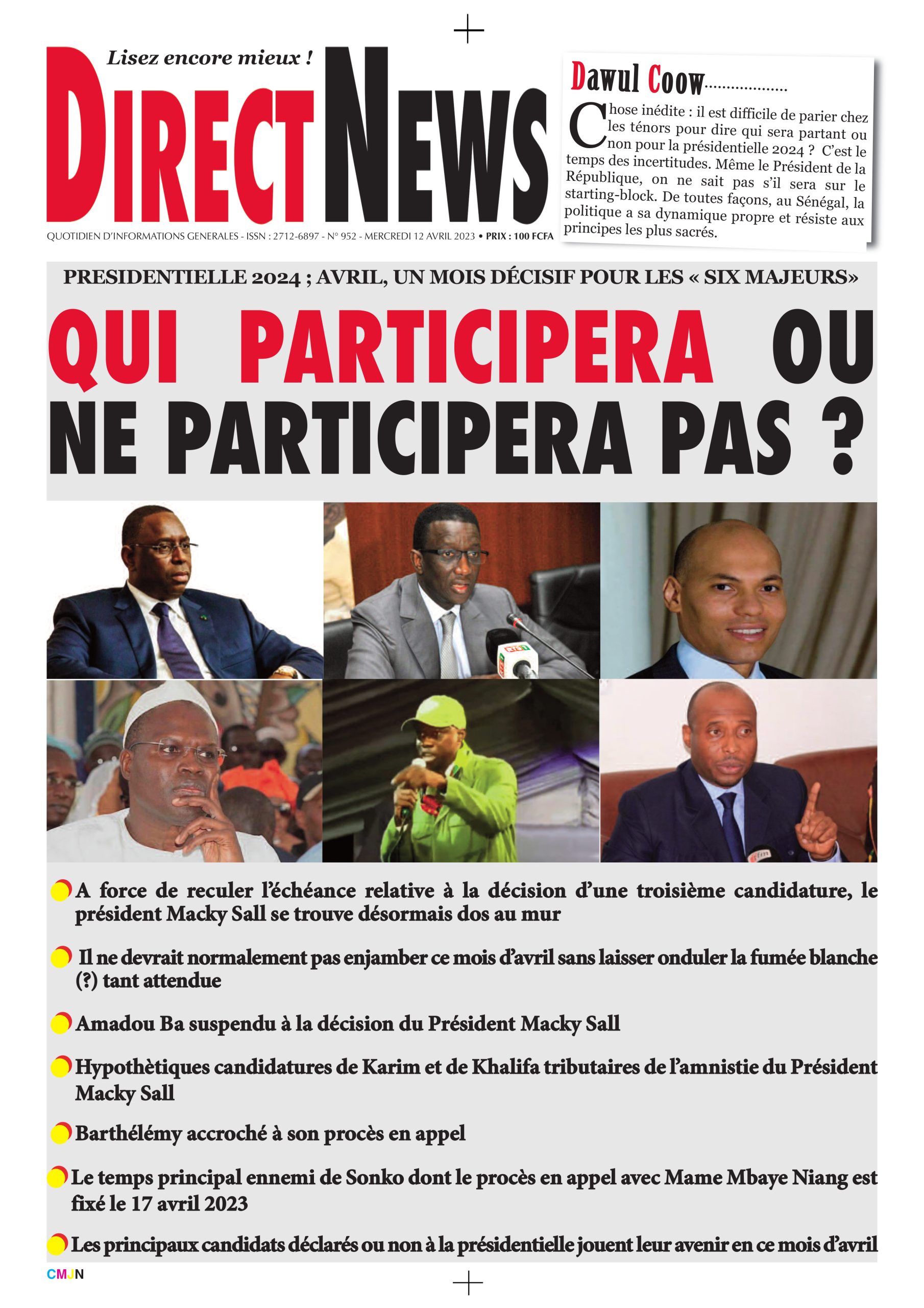 La revue de Directnews de ce mercredi 12 avril 2023 avec Junior…