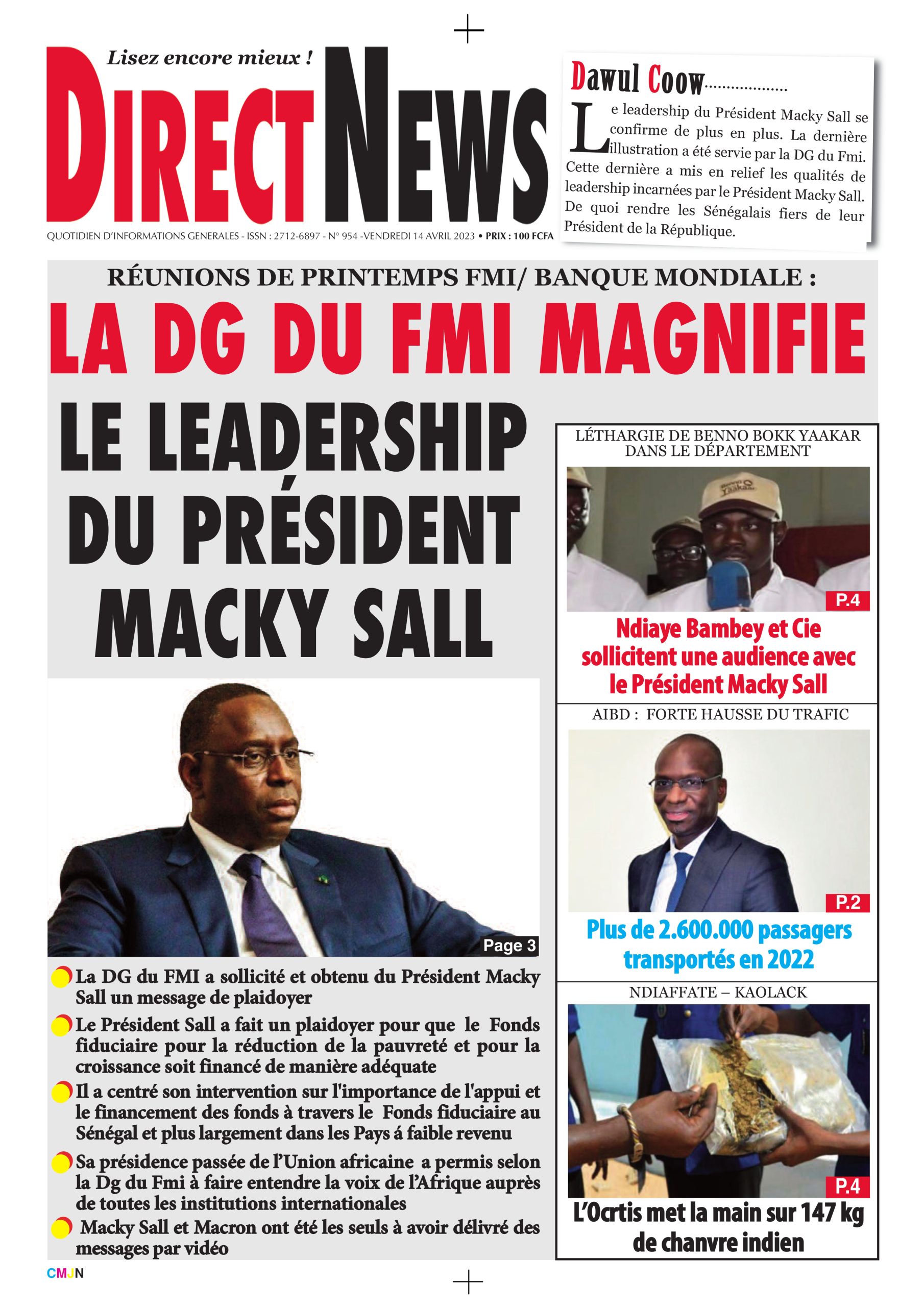 La revue de Directnews de ce vendredi 14 avril 2023 avec Junior…