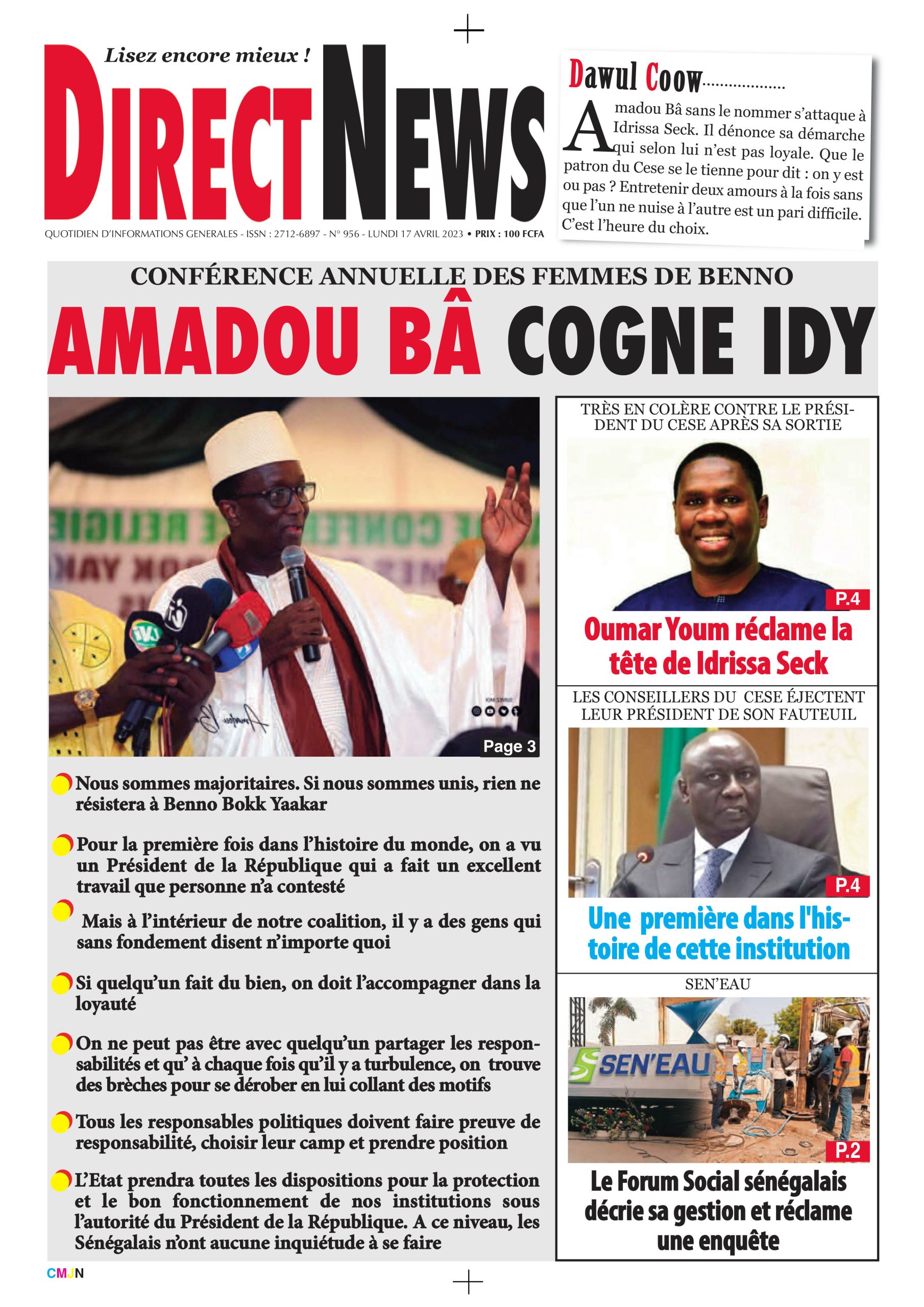 Revue de Directnews de ce lundi 17 avril 2023 avec Junior…