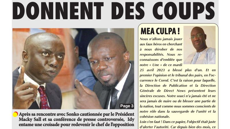 Revue du quotidien Directnews de ce mercredi 26 avril 2023 avec Junior…