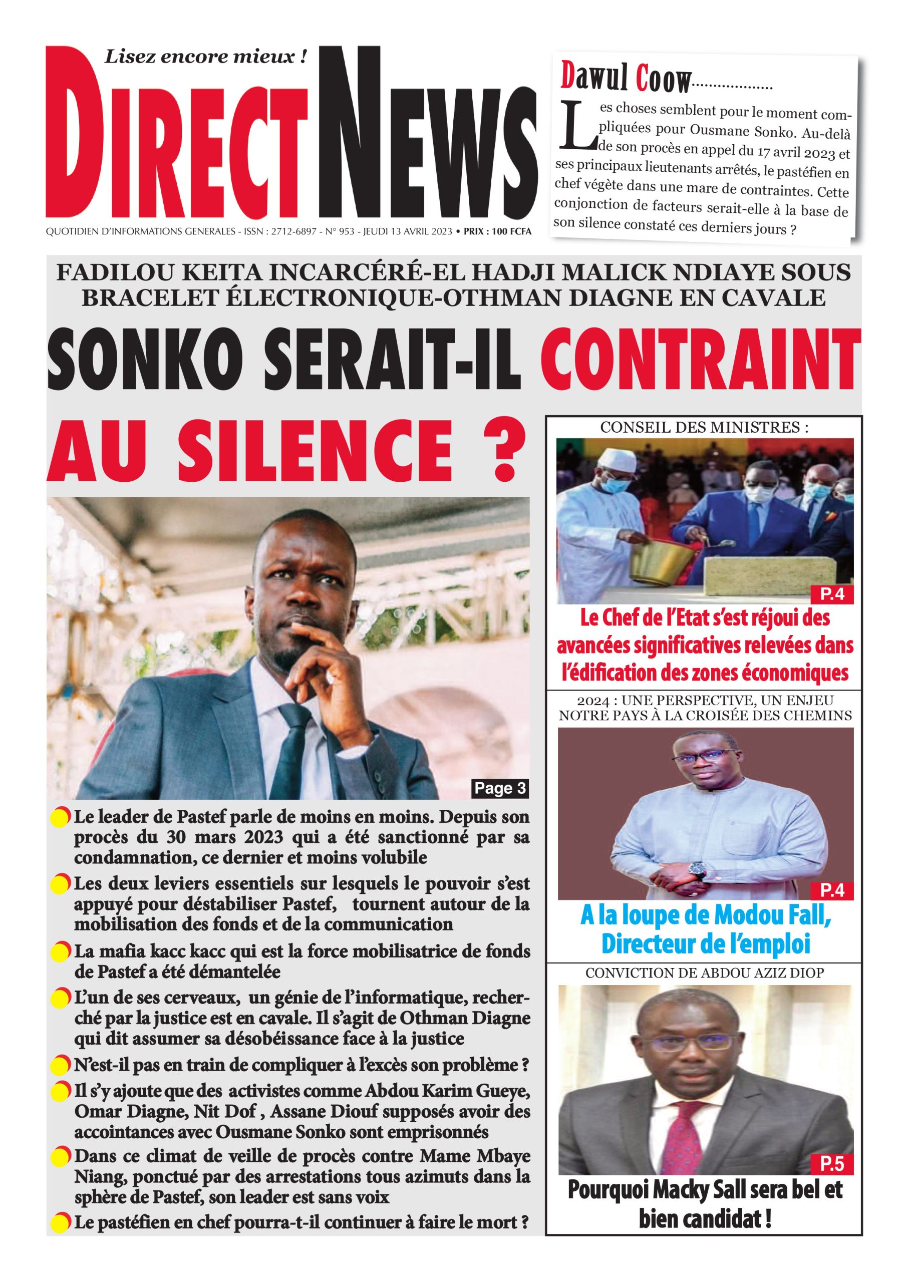 La revue de Directnews de ce jeudi 13 avril 2023 avec Junior…