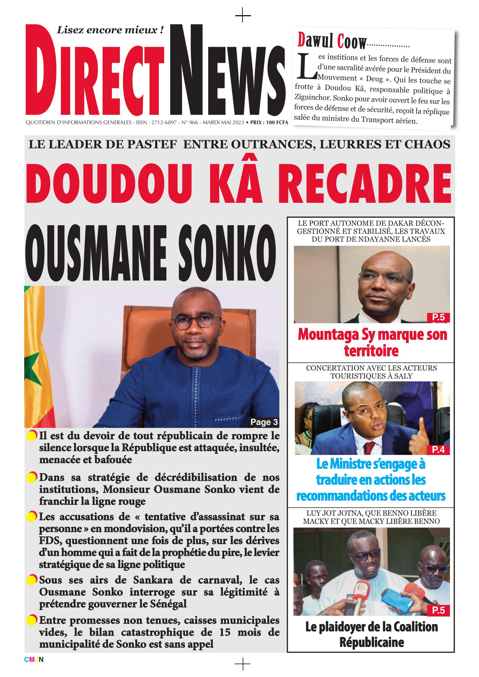 Revue de Directnews de ce mardi 2 mai 2023 avec Junior…