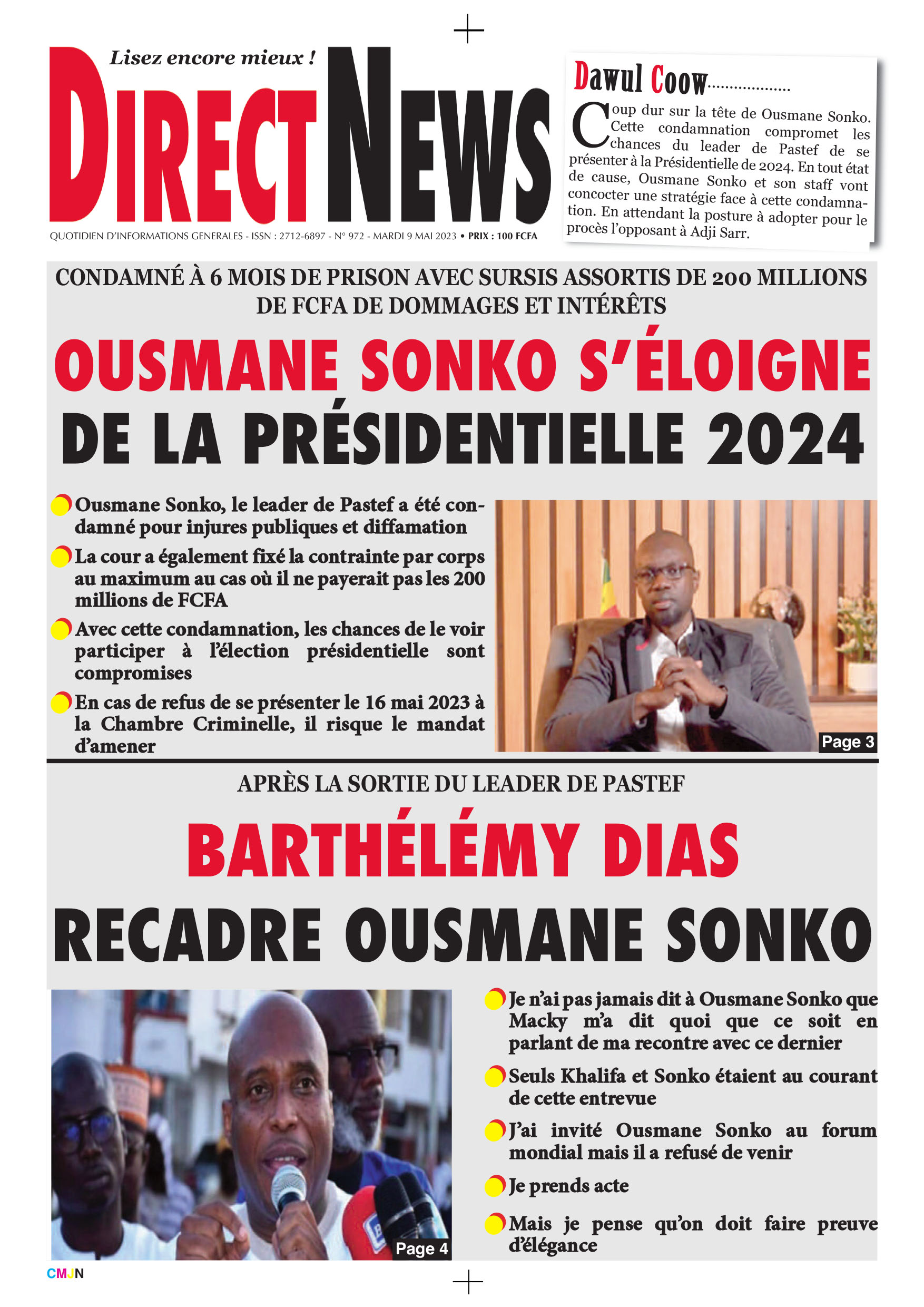 Revue de Directnews de ce mardi 9 mai 2023 avec Junior…