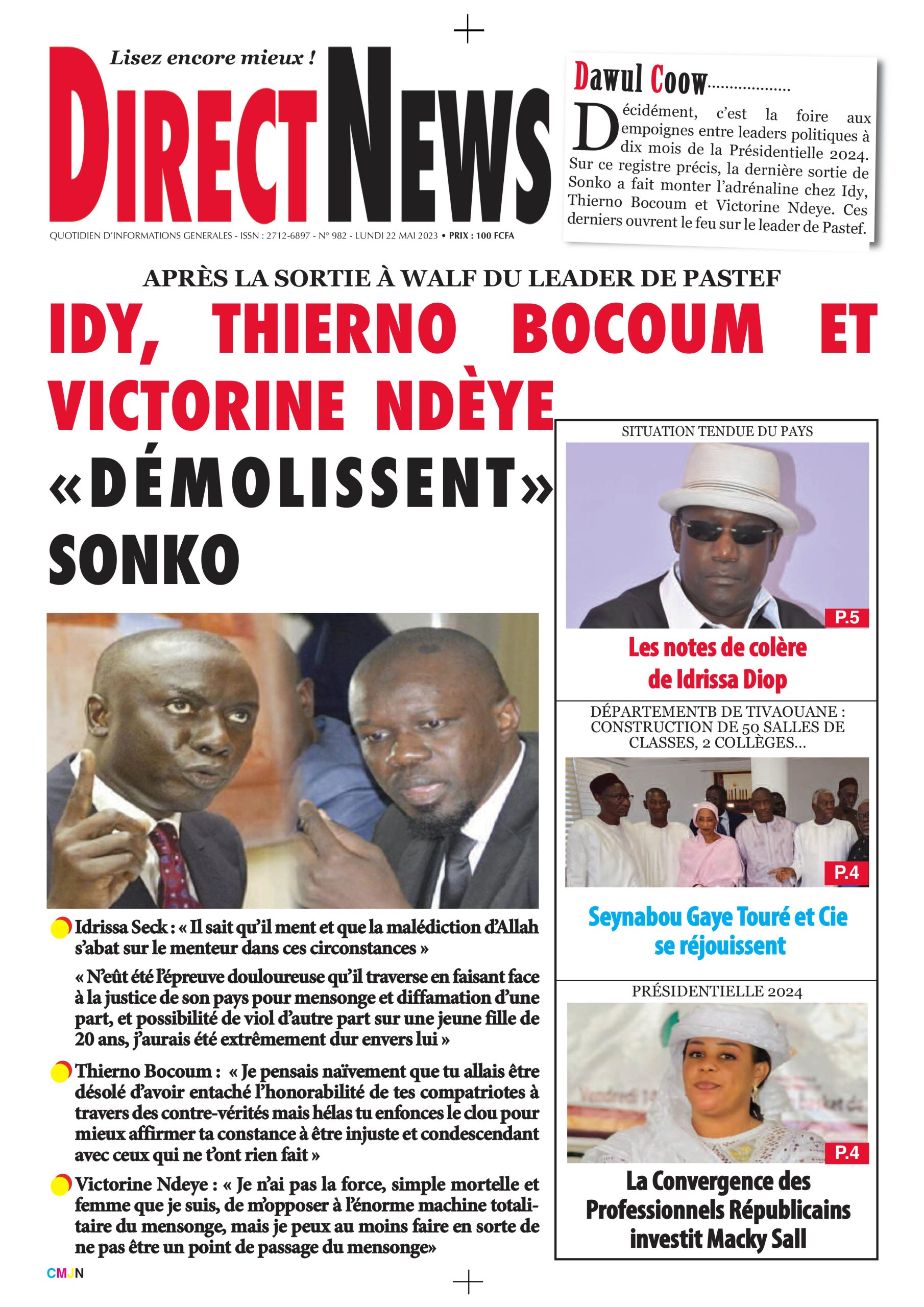 La revue de Directnews de ce lundi 22 mai 2023 avec Junior…