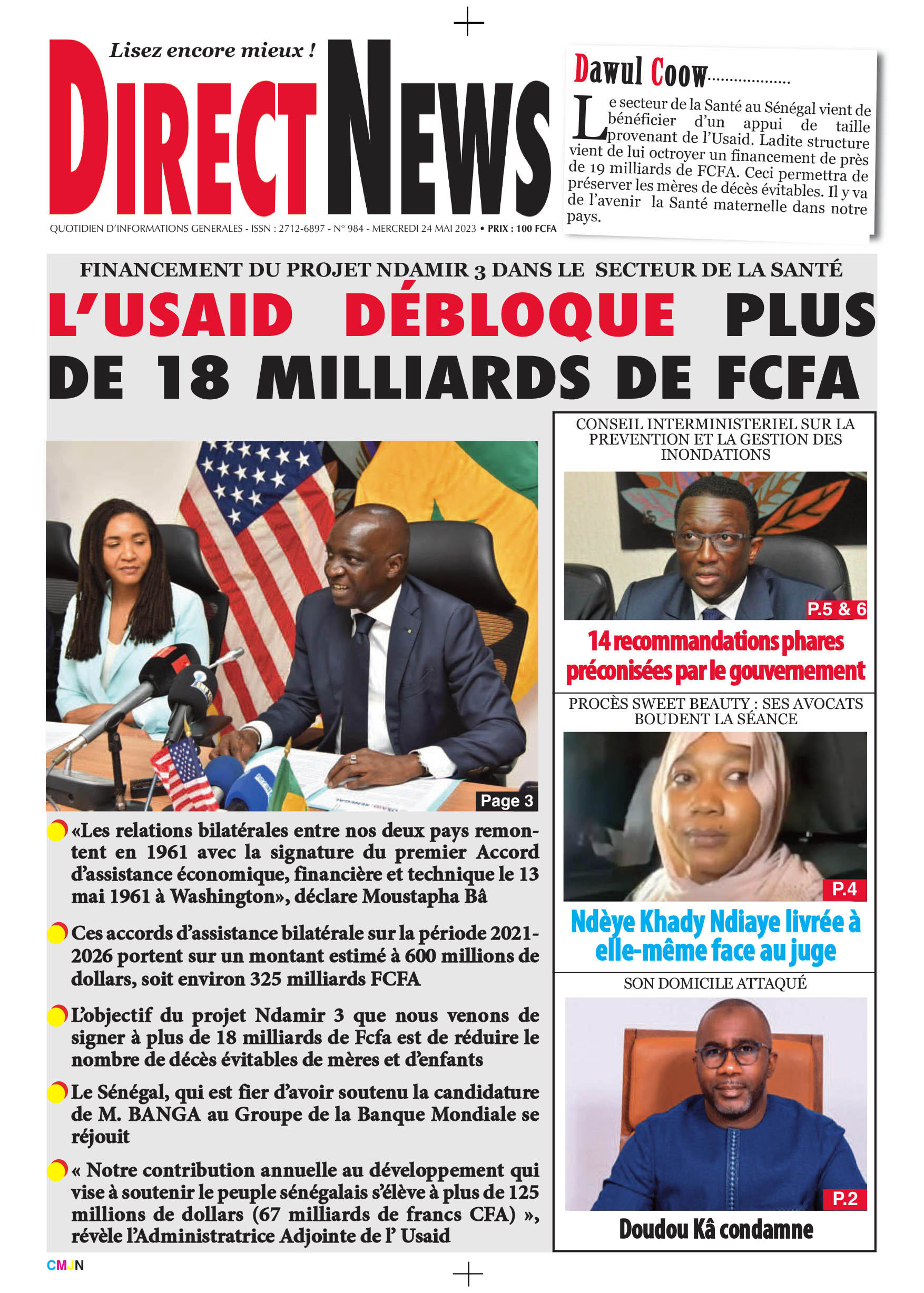 La revue d Directnews de ce mercredi 24 mai 2023 avec Junior…