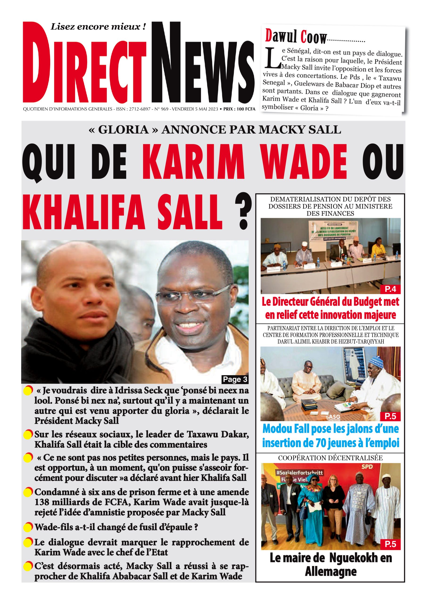 Revue du journal Directnews de ce vendredi 5 mai 2023 avec Junior…