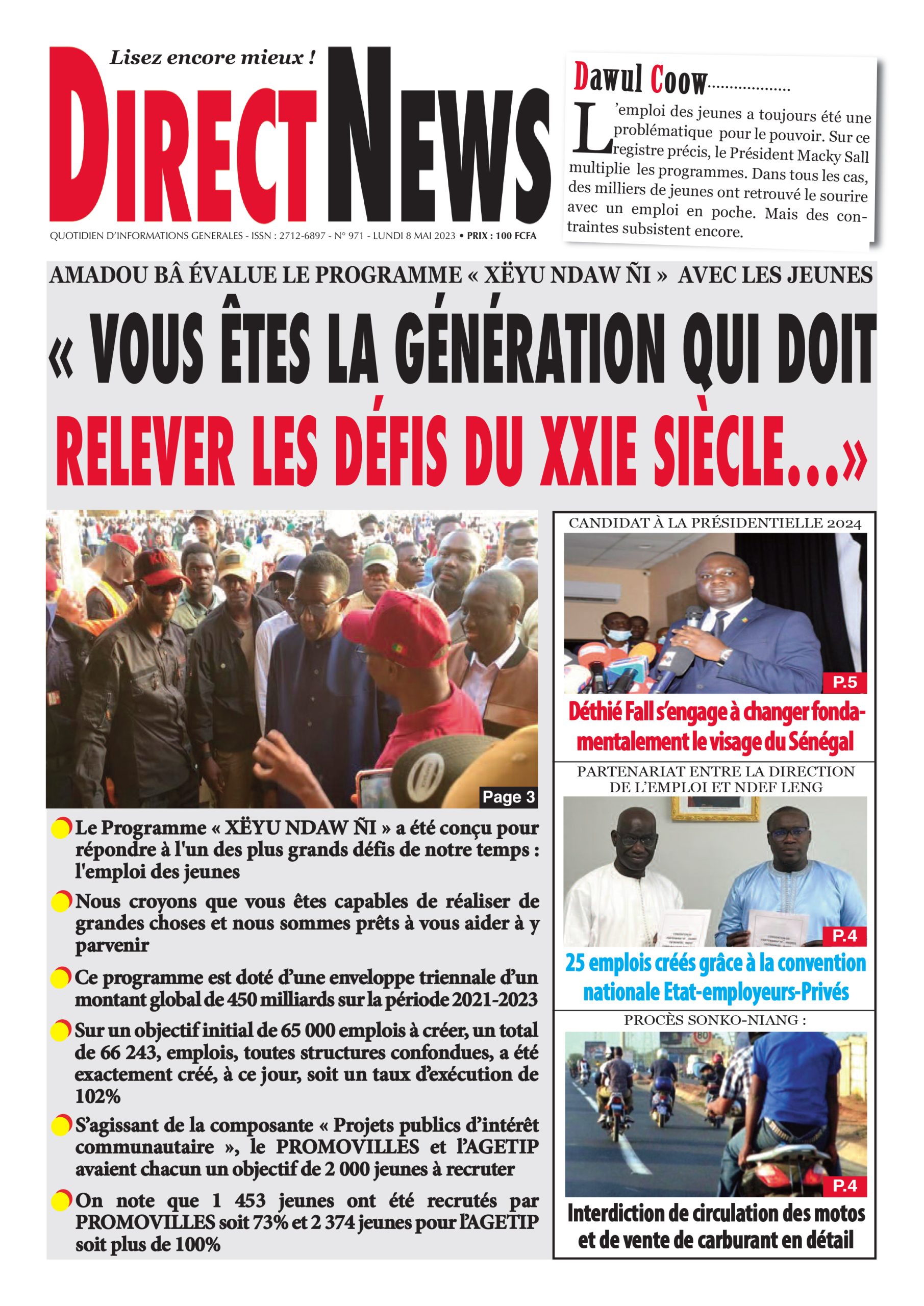 Revue de Directnews de ce lundi 8 mai 2023…