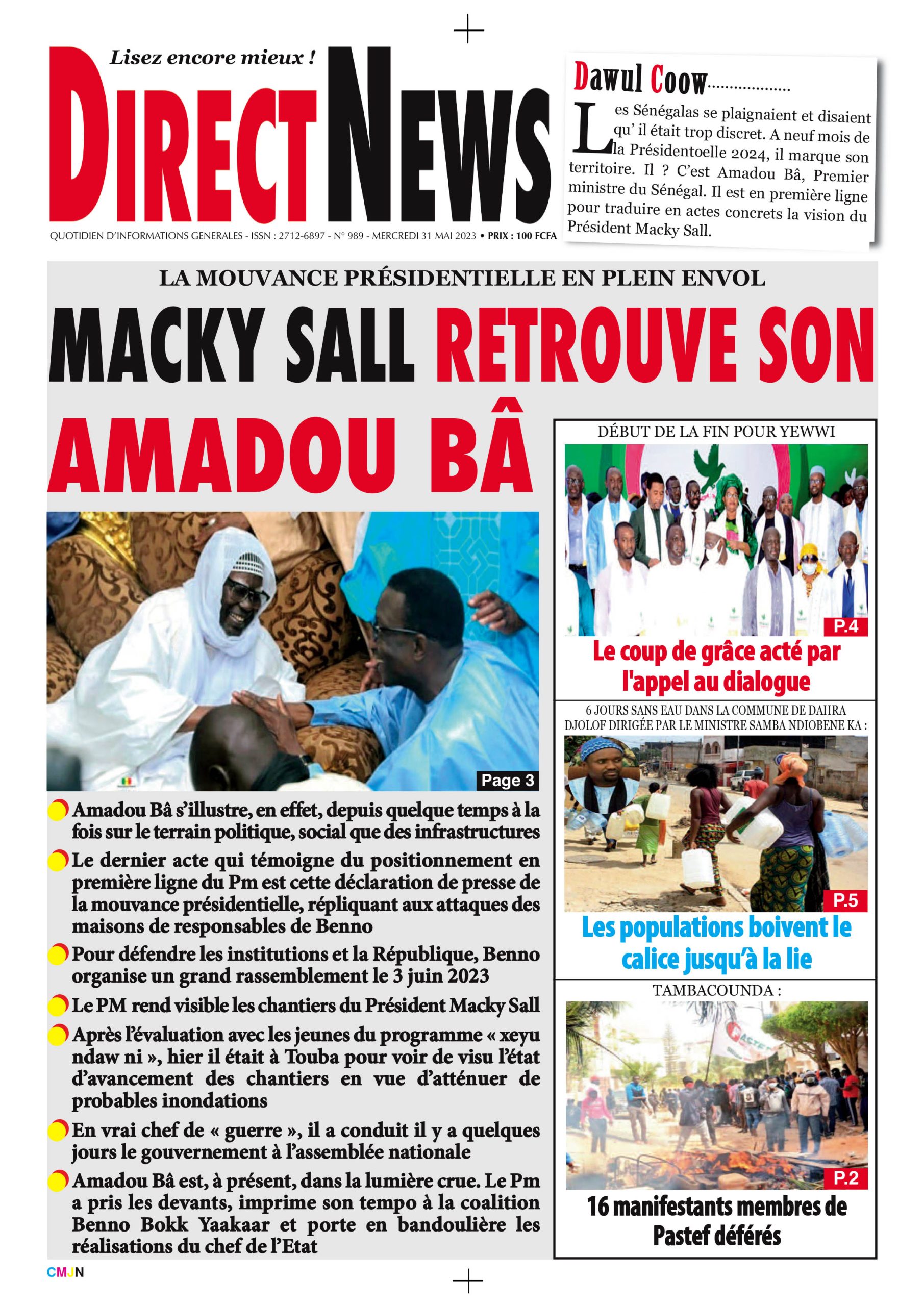 Revue de Directnews de ce mercredi 31 mai 2023 avec Junior…