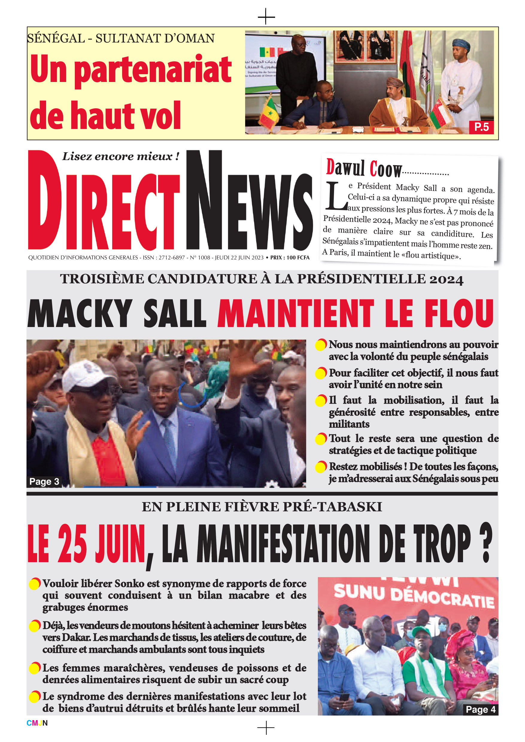 La revue  de Directnews de ce jeudi 22 juin 2023 avec Junior…