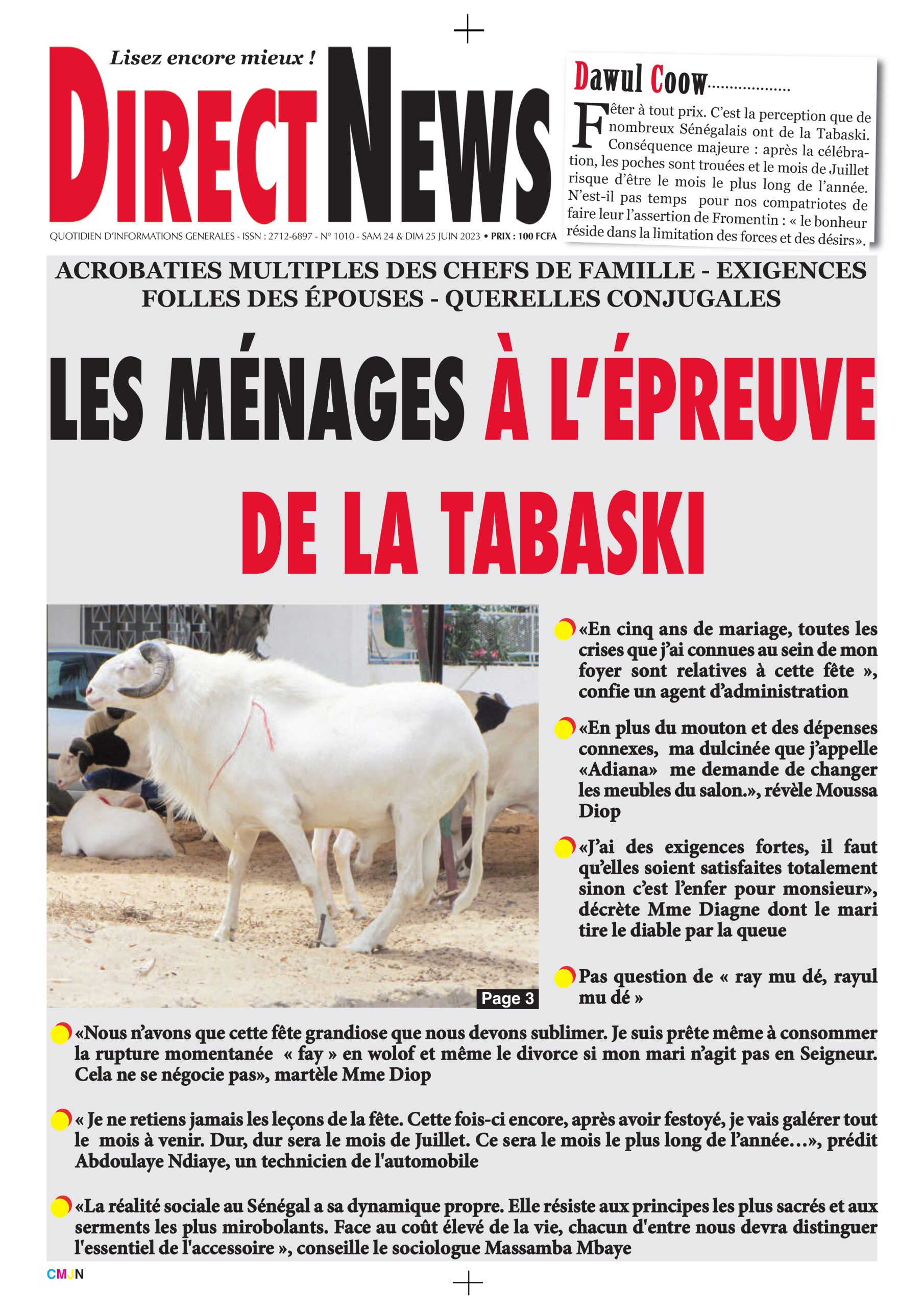 Directnews: La revue de ce samedi 24 juin 2023 avec Junior…