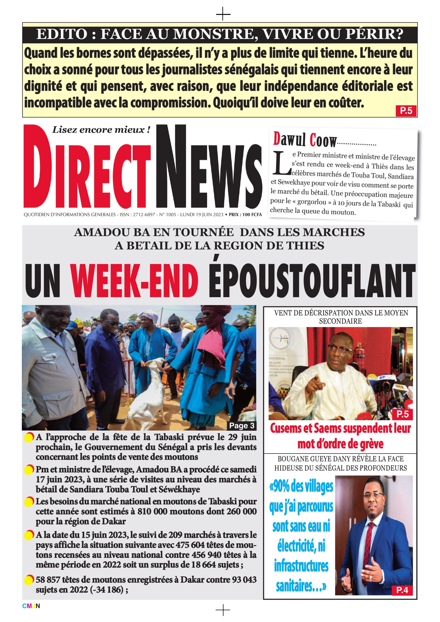 Revue de Directnews de ce lundi 19 juin 2023 avec Junior…