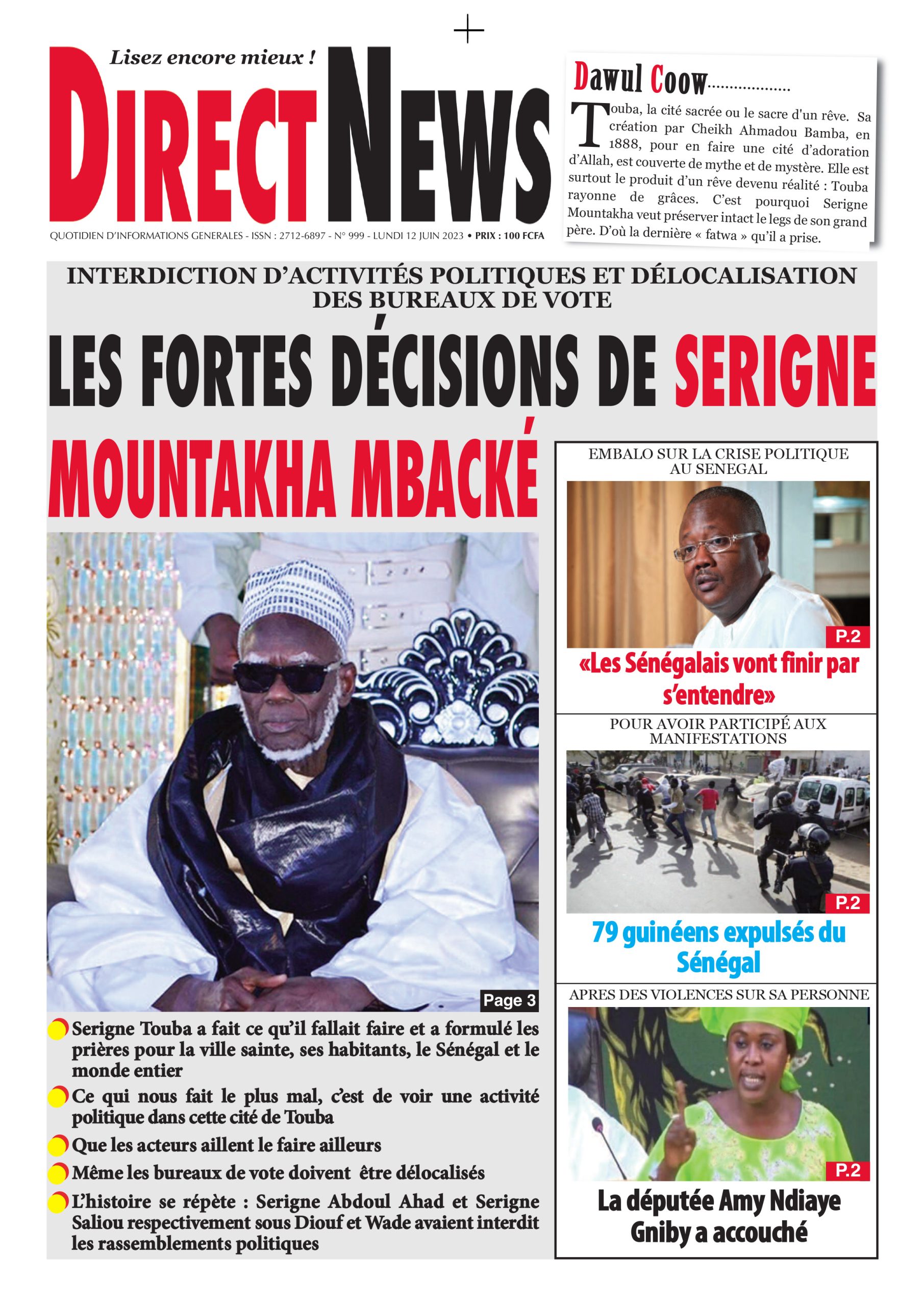 Revue de Directnews de ce lundi 12 juin 2023 avec Junior…