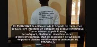 lutte contre le trafic de drogue: un étudiant arrêté avec 92 pièces d’Ecstasy.