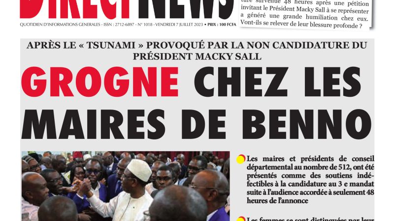 La revue  de Directnews de ce vendredi 07 juillet 2023 avec Junior…