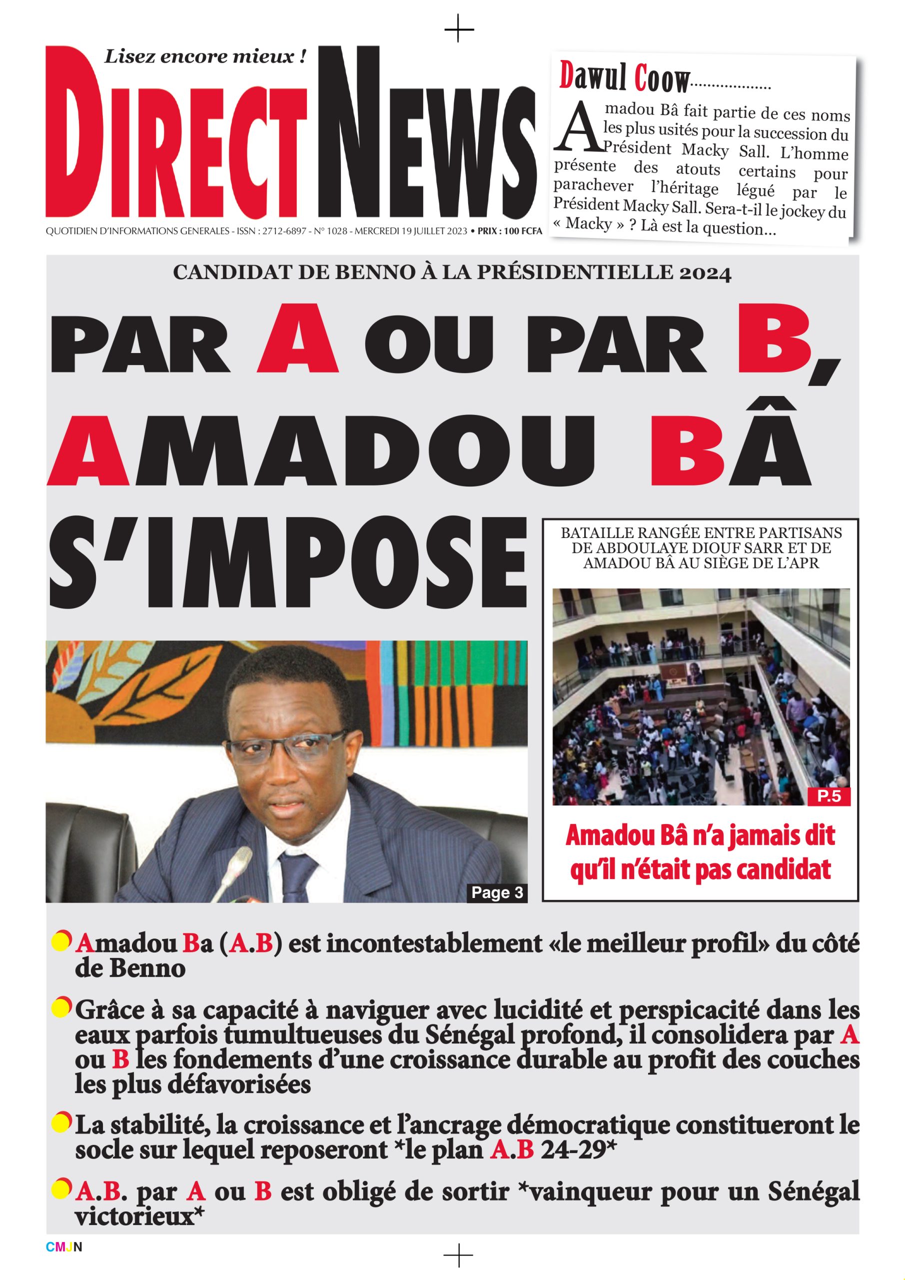 Revue de Directnews  de ce mercredi 19 juillet 2023 avec Junior…