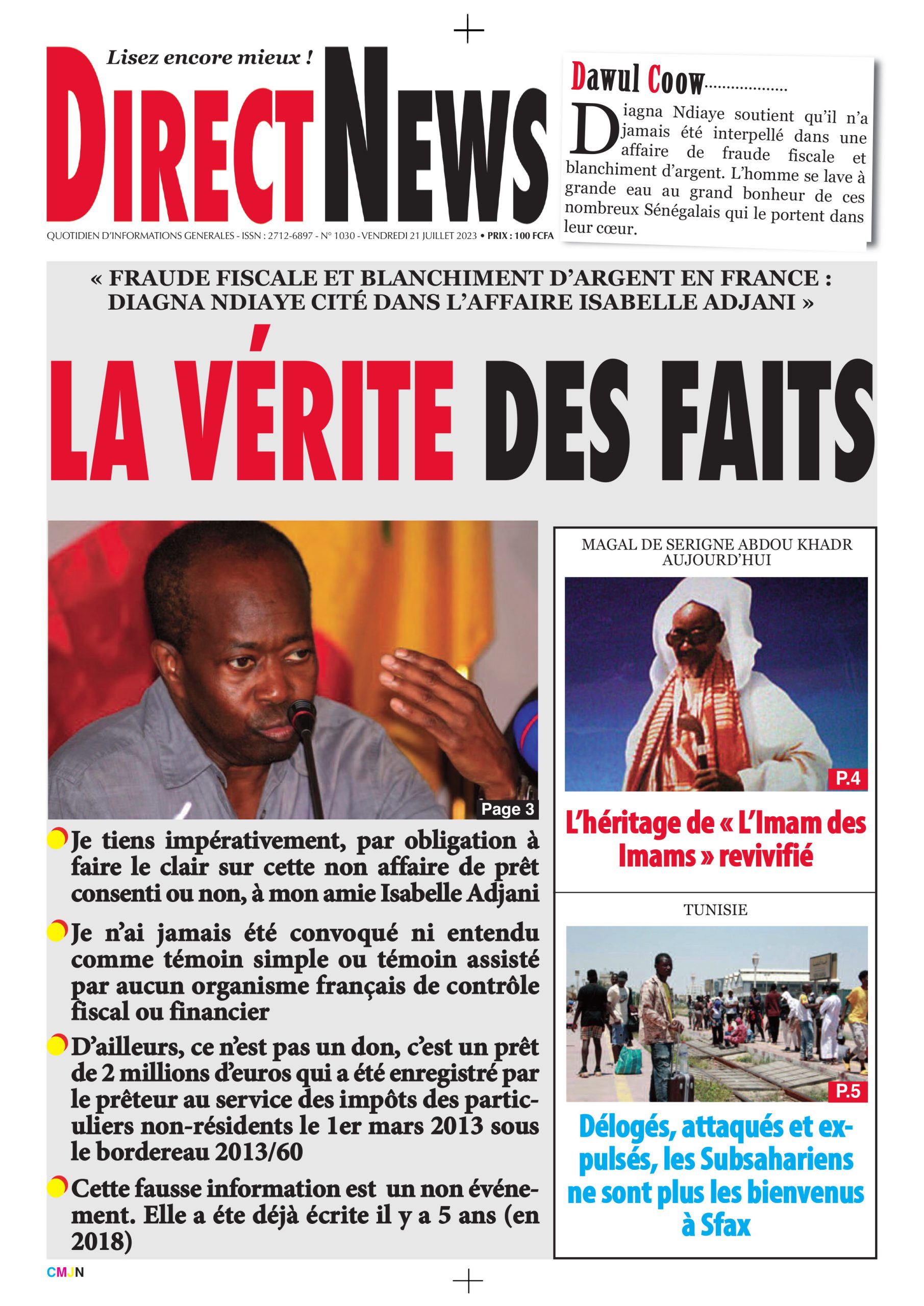 Revue de Directnews  de ce vendredi 23 juillet 2023 avec Junior…