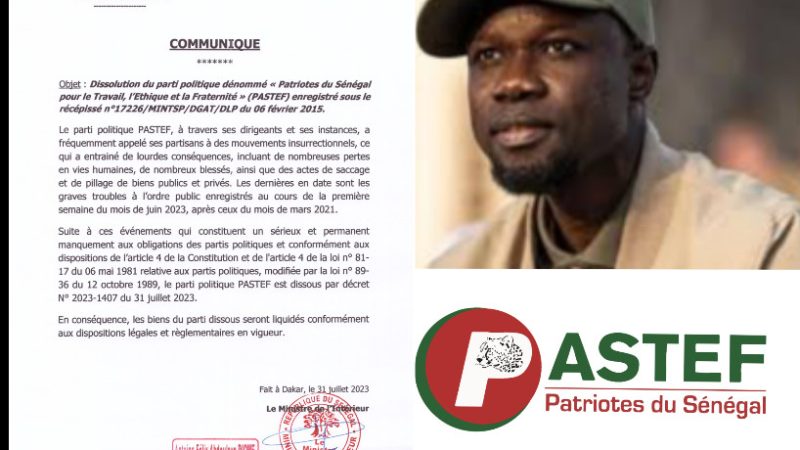 Inculpé pour 8 chefs d’accusation: Ousmane Sonko emprisonné, son parti dissout…