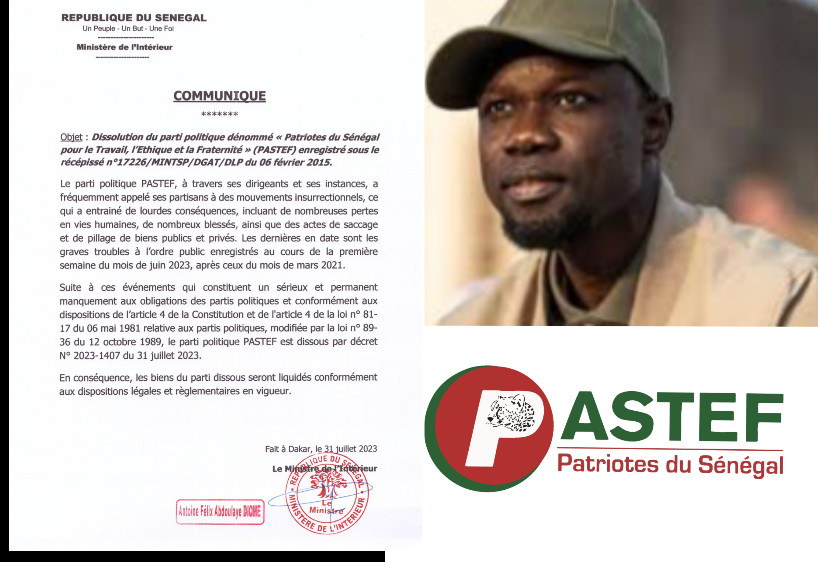 Inculpé pour 8 chefs d’accusation: Ousmane Sonko emprisonné, son parti dissout…