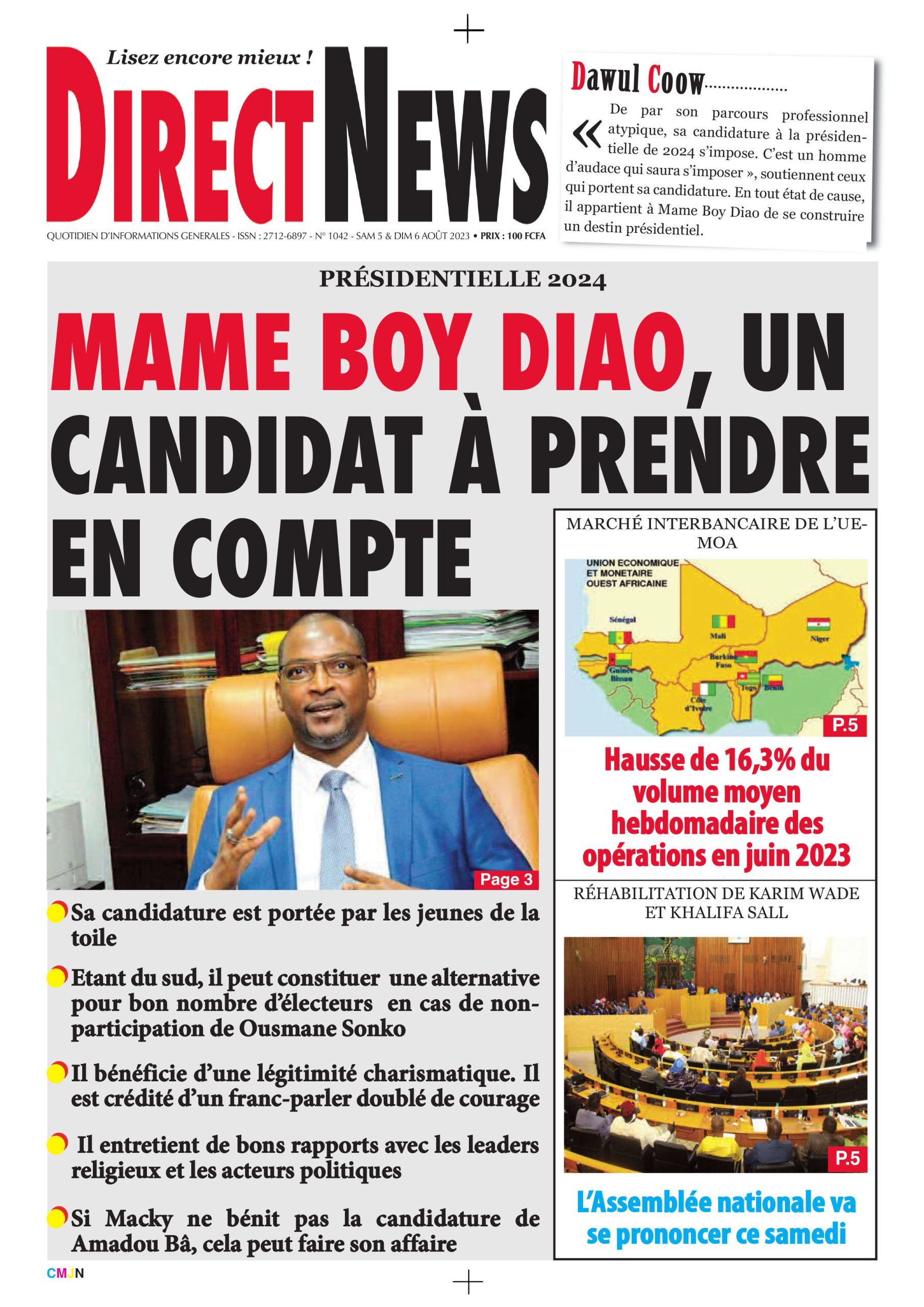 Revue de Directnews  de ce samedi 5 août 2023 ave Junior…