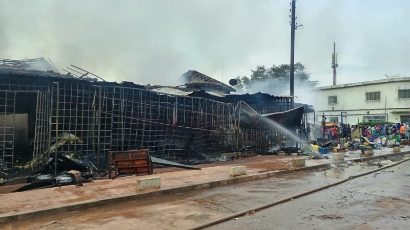 Incendie au marché central de Tamba : Une dizaine de cantines réduites en cendres