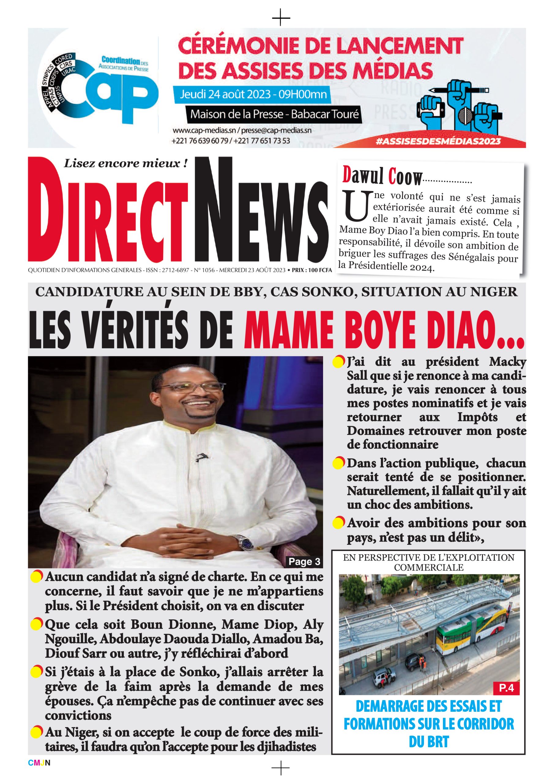 Revue de Directnews de ce mercredi 23 août 2023 avec Junior…