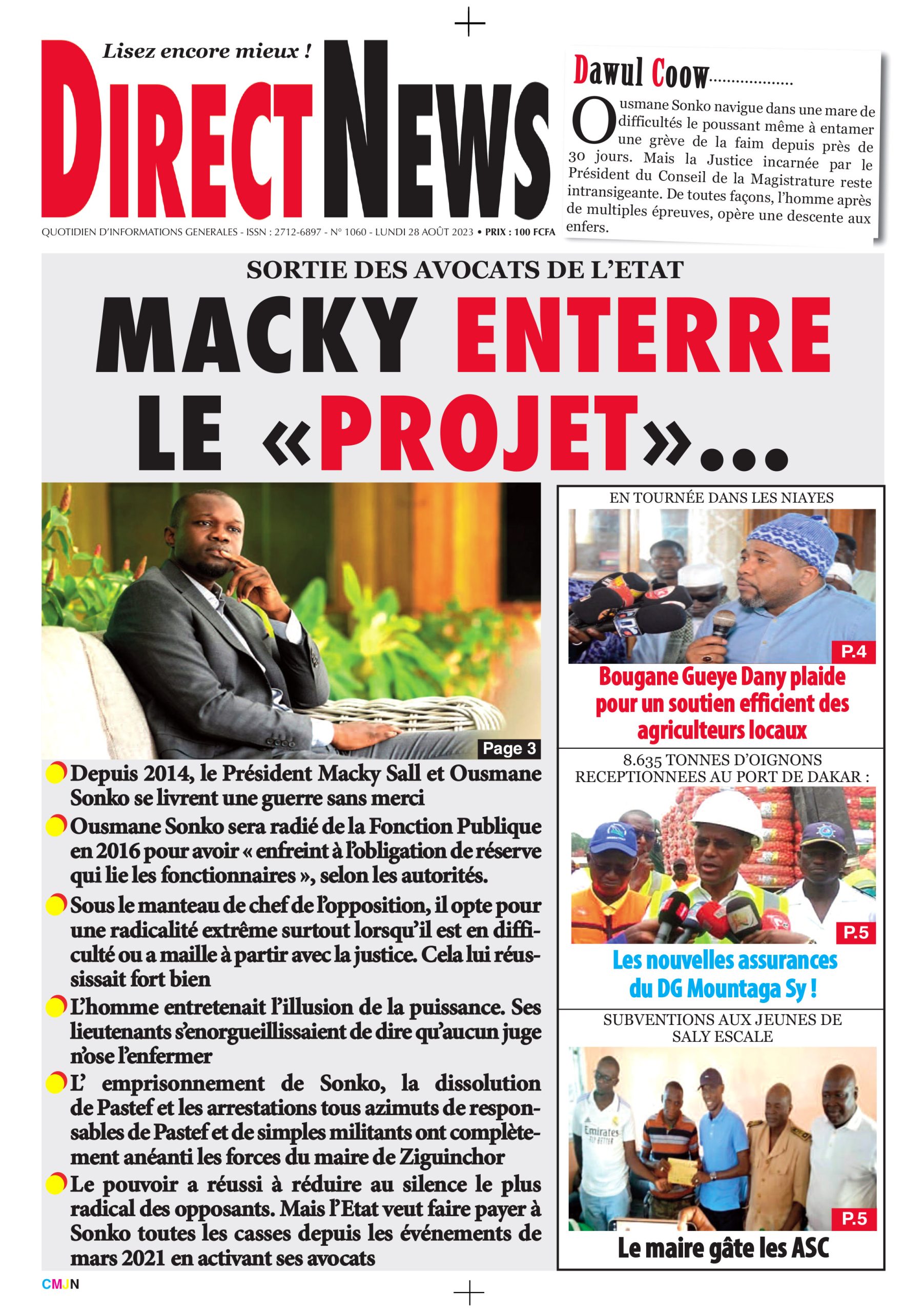 Directnews: La revue  de ce lundi 28 août 2023 ave Junior…