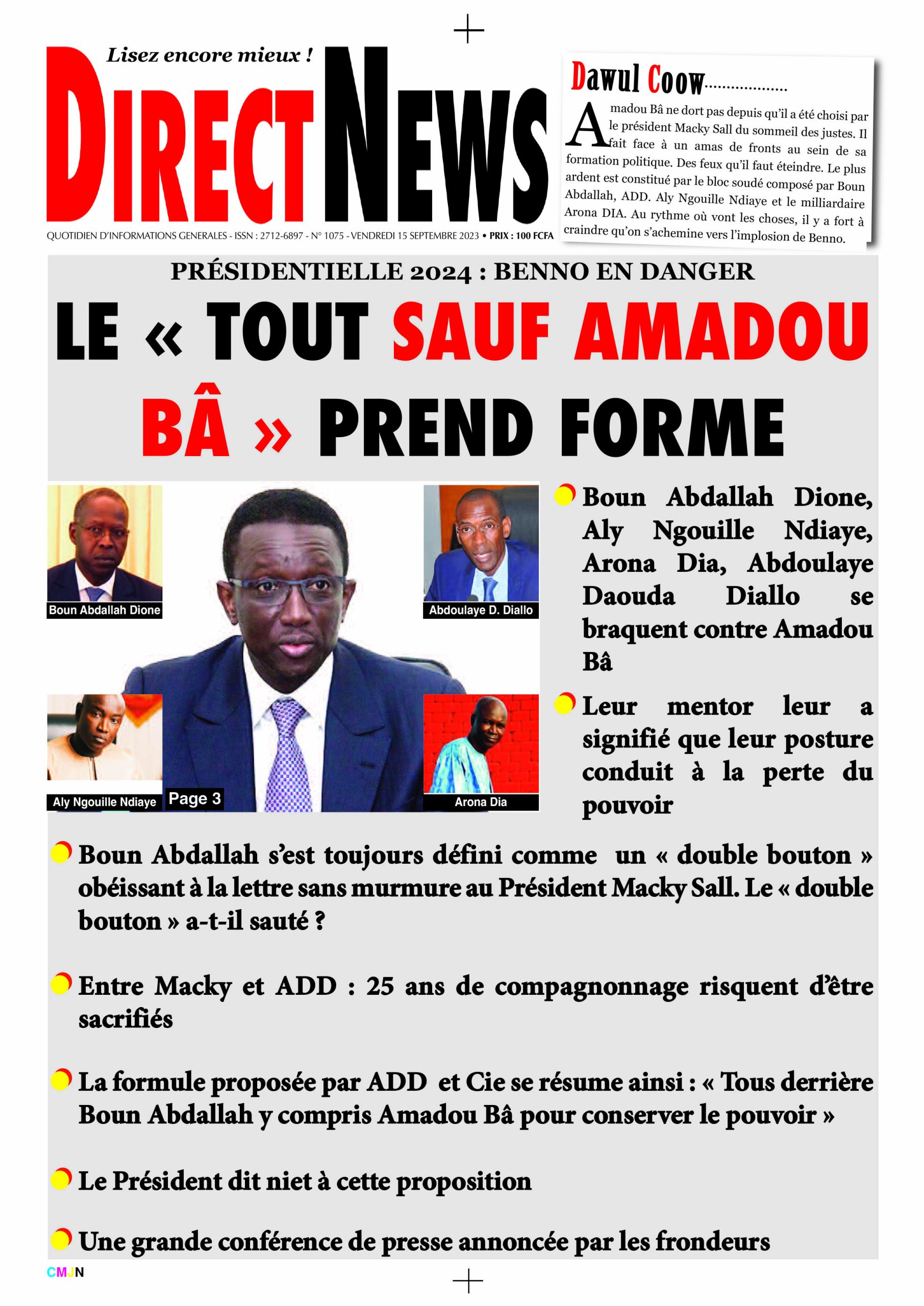 Directnews: La revue de ce vendredi 15 septembre 2023 avec Junior…