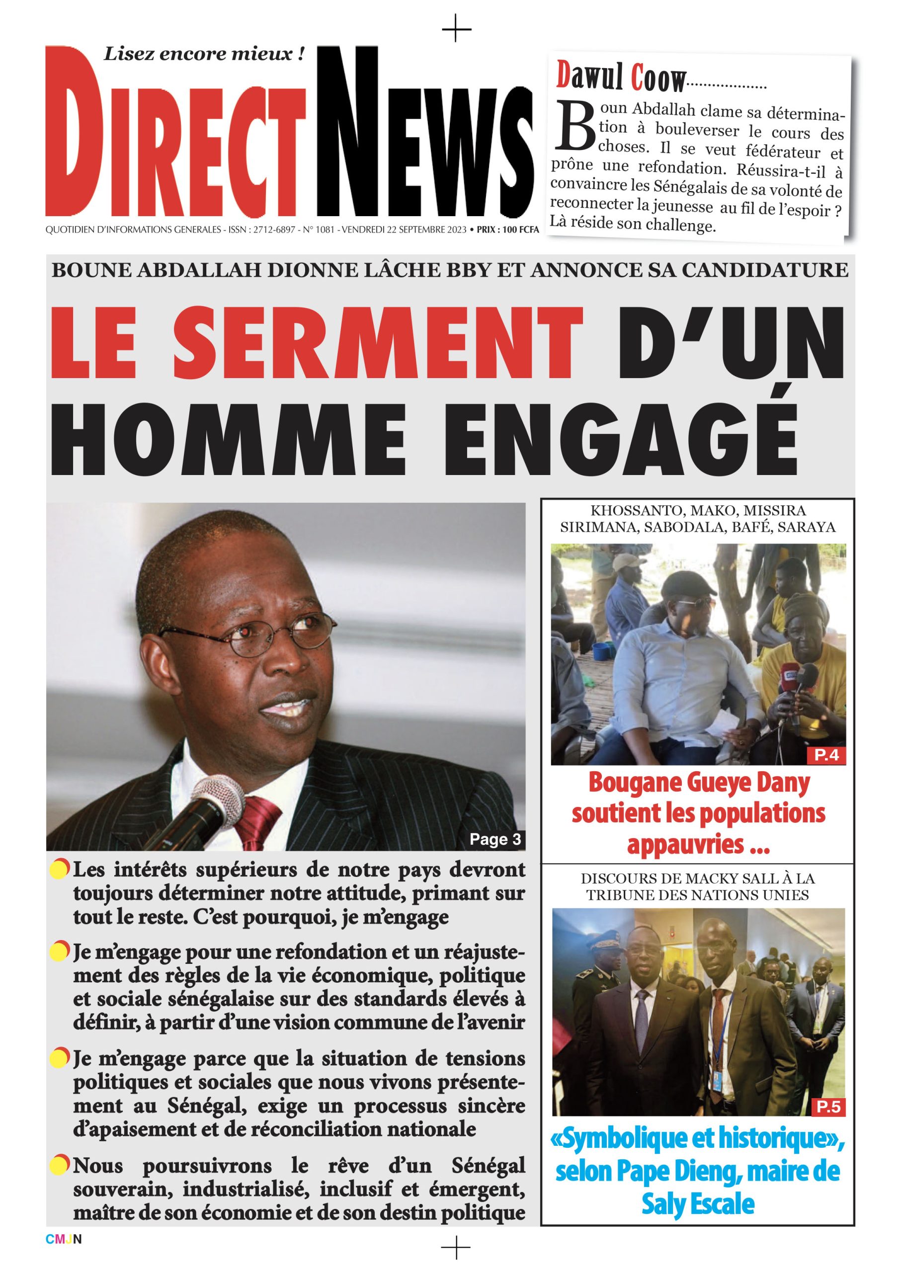 Directnews: Revue de ce vendredi 22 septembre 2023 avec Junior…