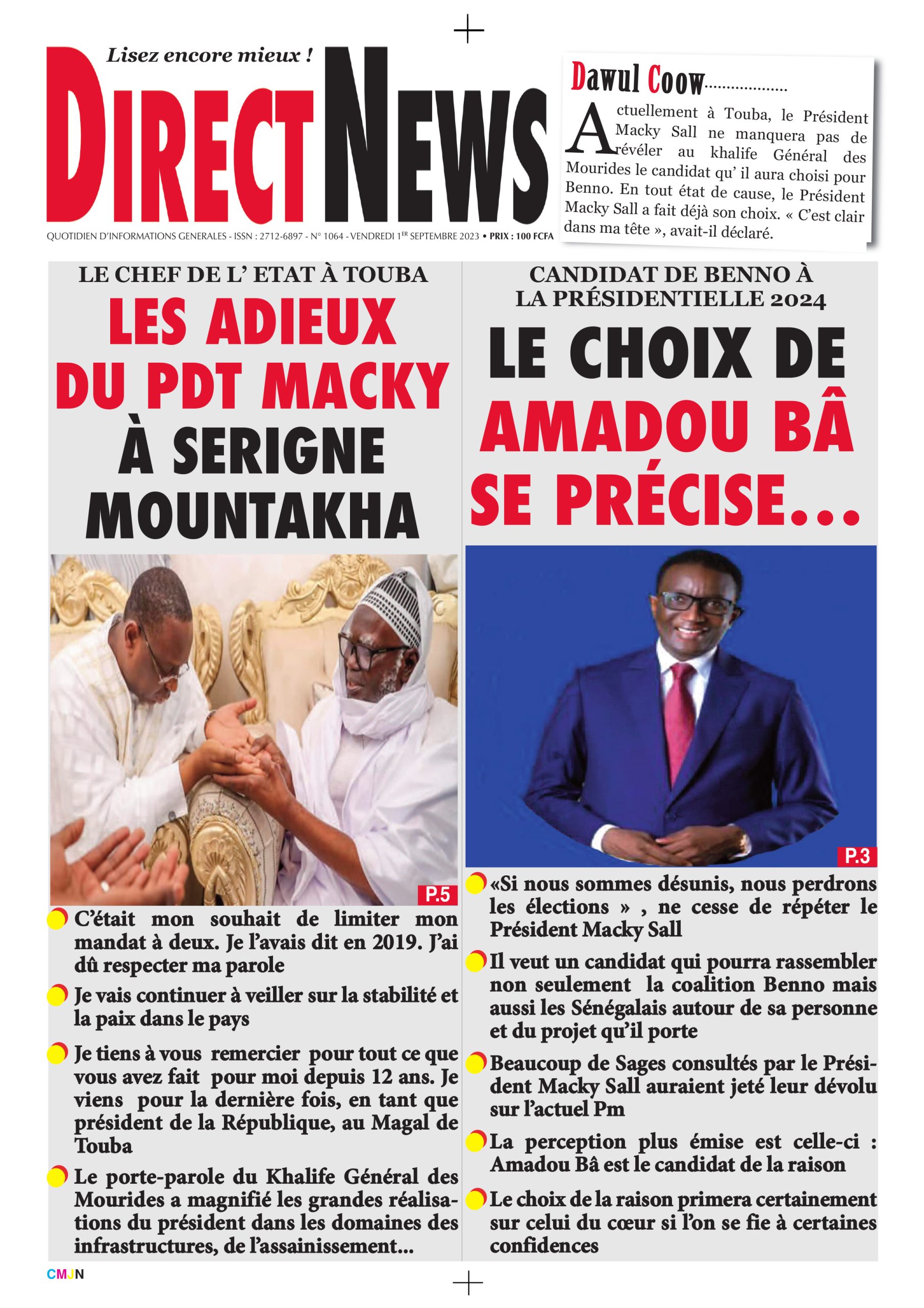 La Revue  de Directnews de ce vendredi 31 août 2023 avec Junior…