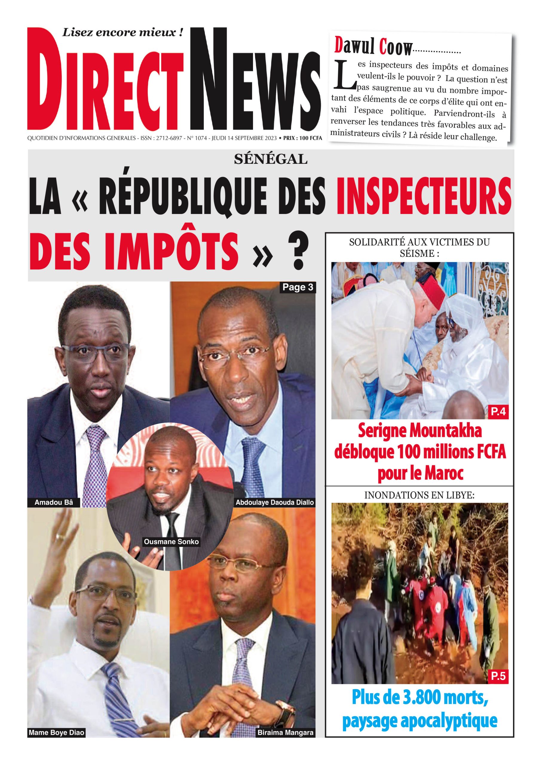 Revue de Directnews de ce jeudi 14 septembre 2023 avec Junior…