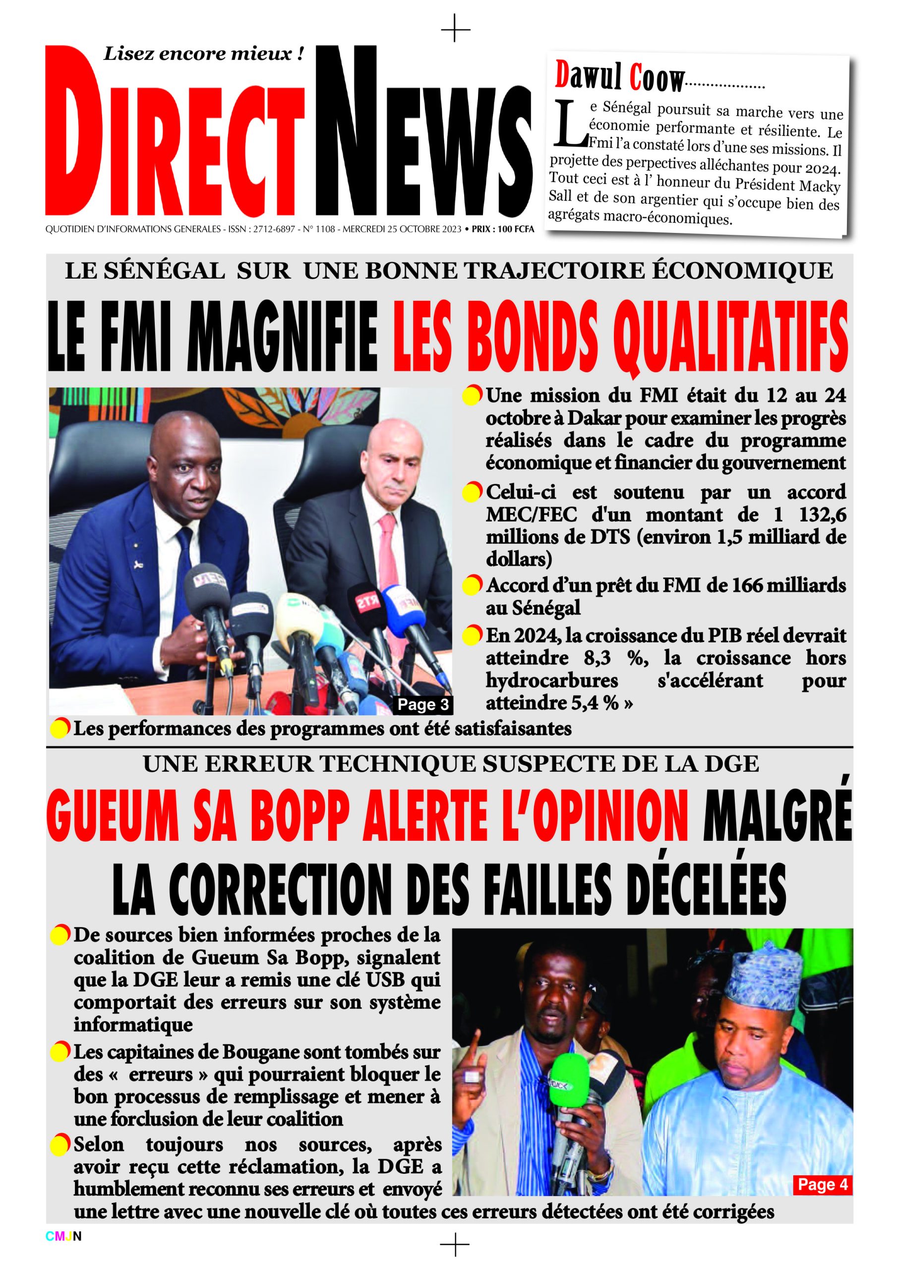 Revue de Directnews de ce mercredi 25 octobre 2023 avec Junior…