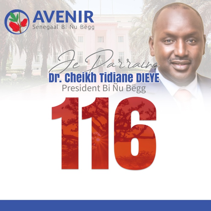 Présidentielle 2024: Le Dr. Cheikh Tidiane Dièye procède ce lundi 27 novembre au lancement de ses opérations de collecte du parrainage citoyen