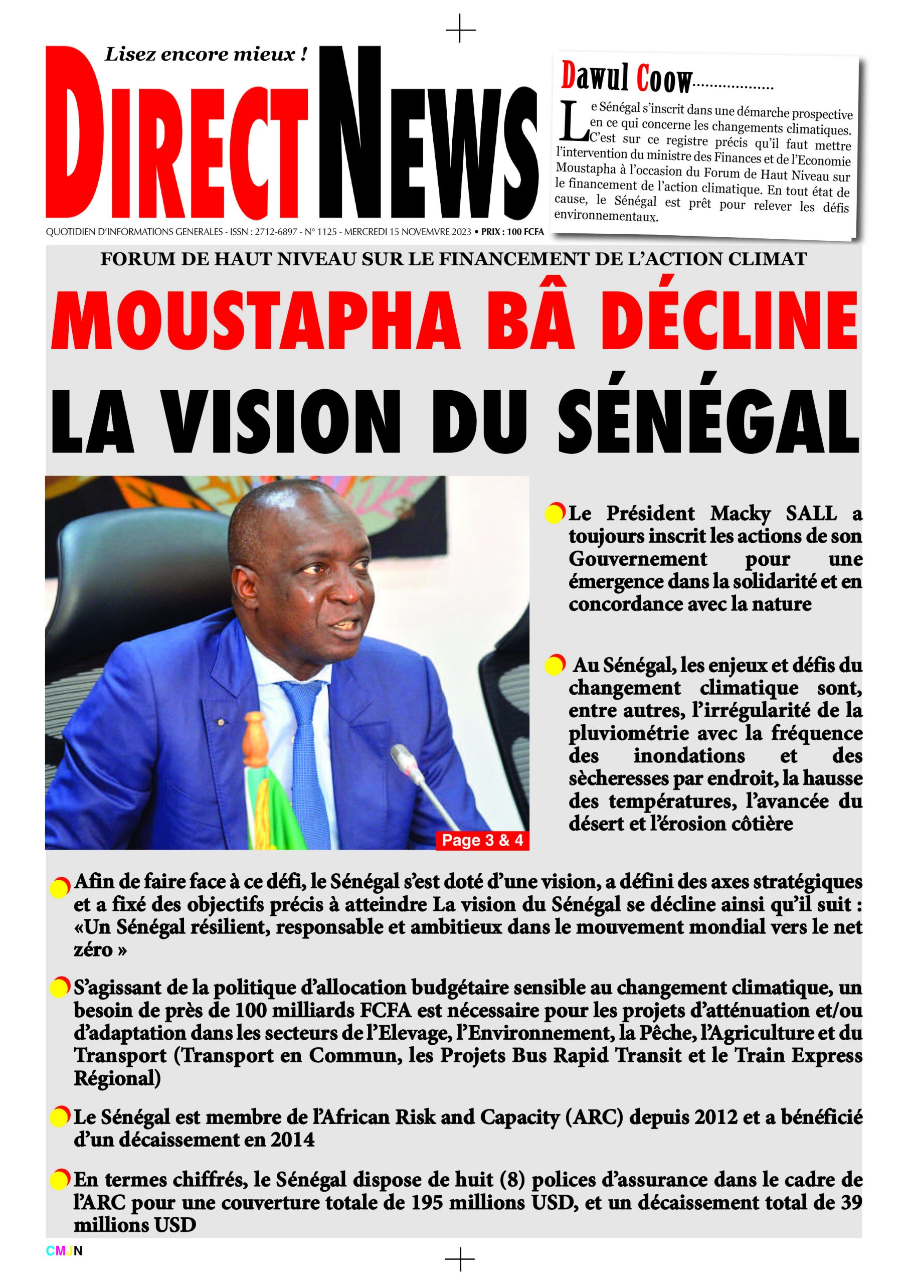 Revue de Directnews de ce mercredi 15 novembre 2023 avec Junior…