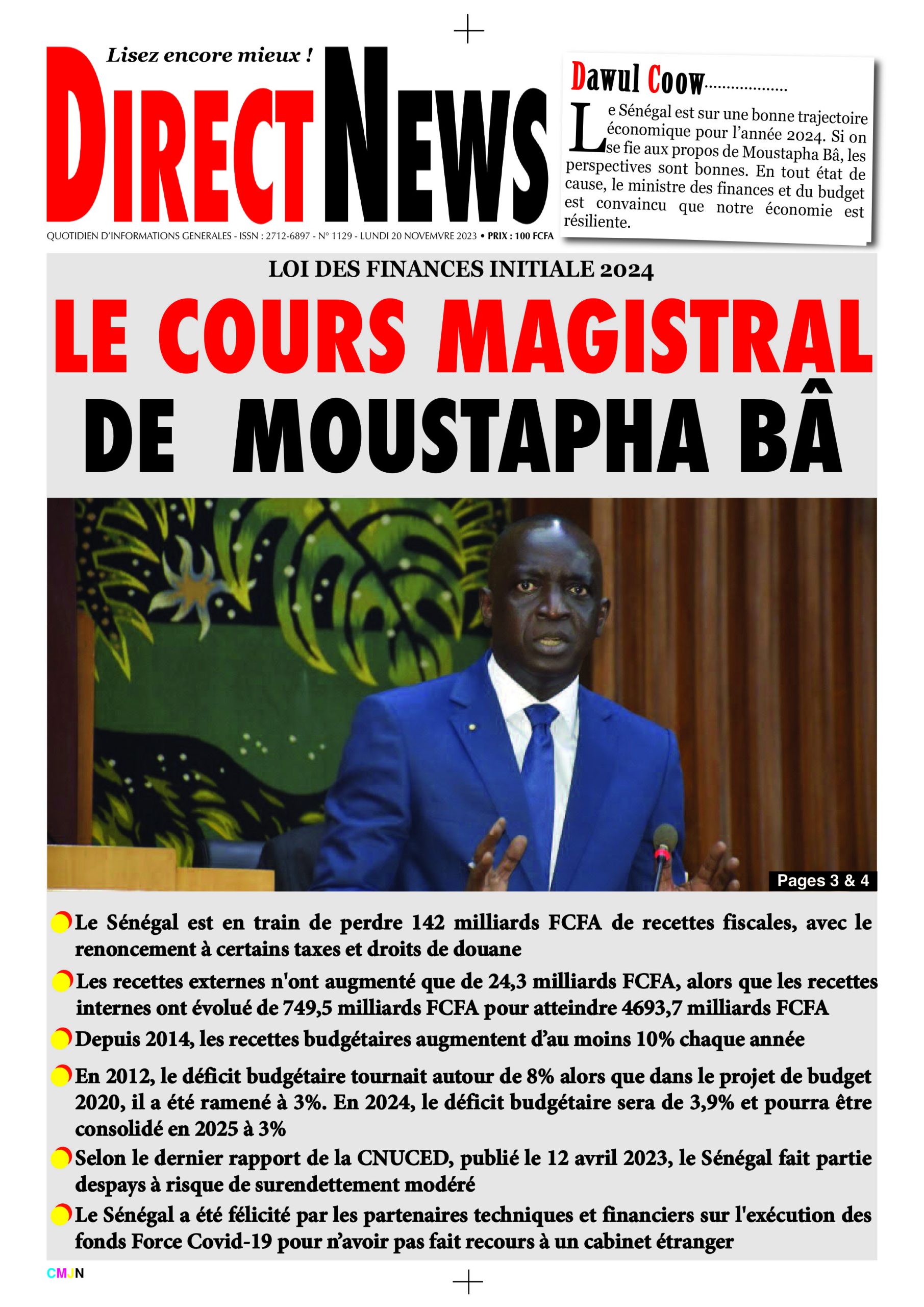 Revue de Directnews  de ce lundi 20 novembre 2023 avec Junior…