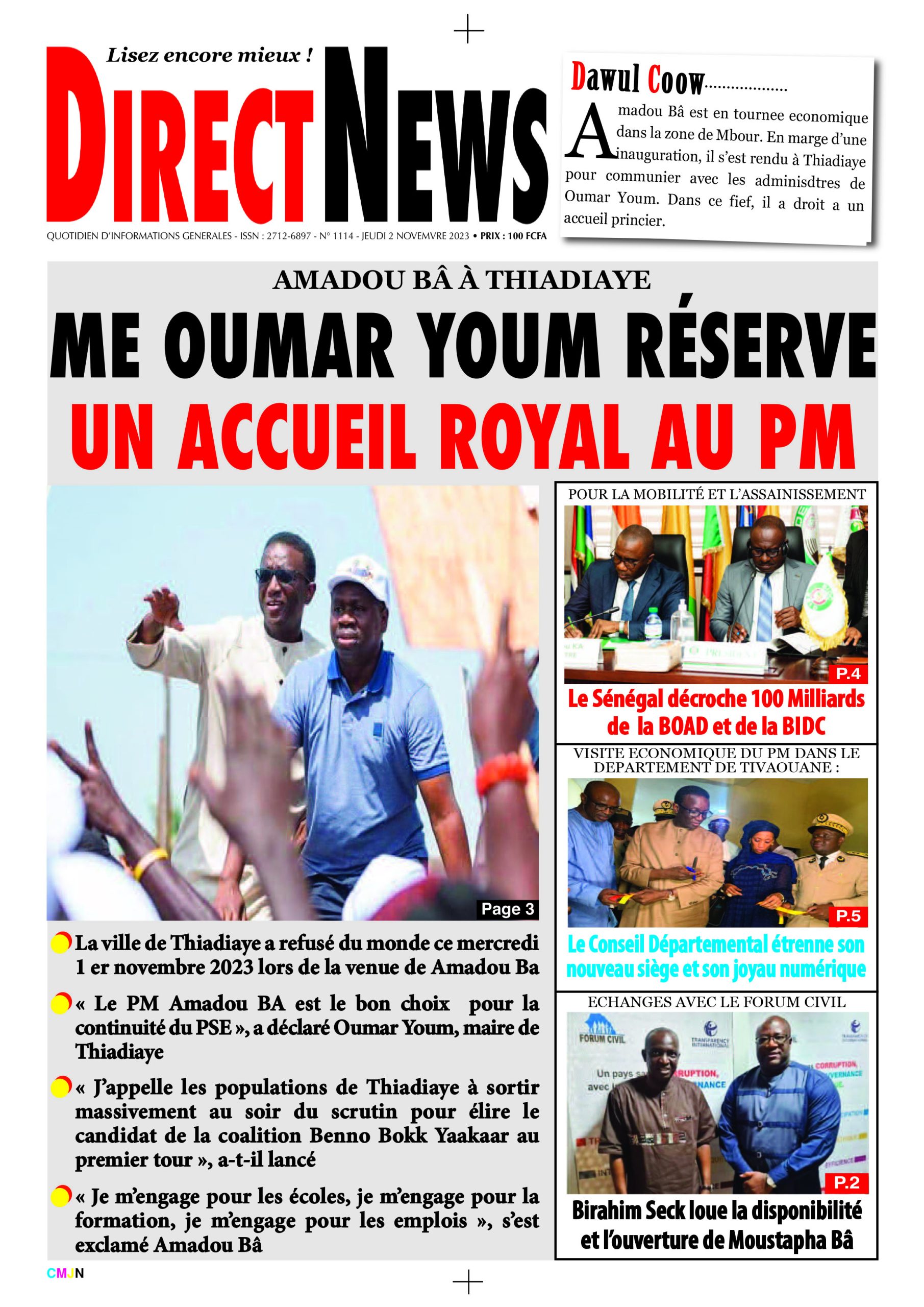 Directnews : La revue de Junior de ce jeudi 2 novembre 2023…