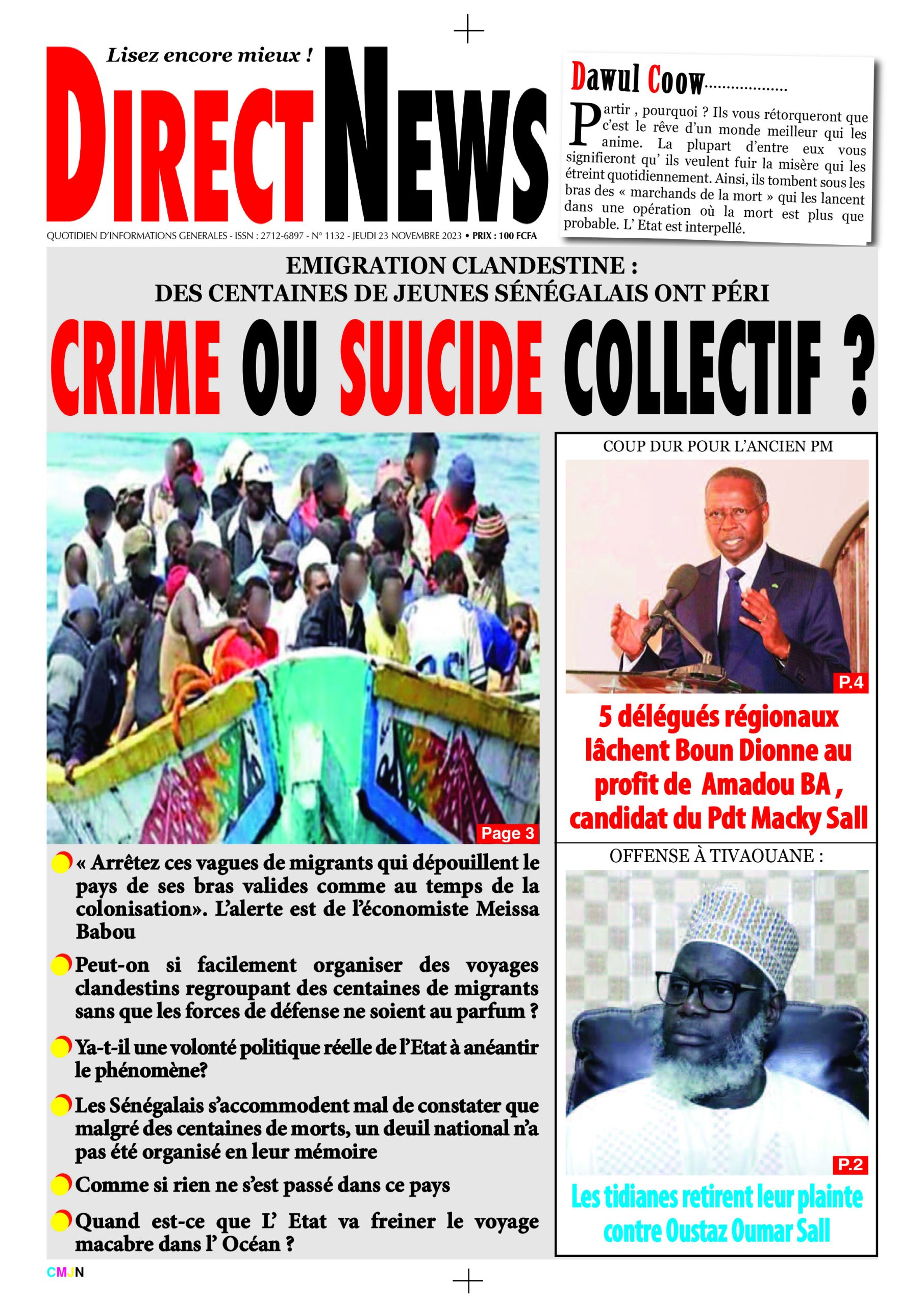 Revue de Directnews de ce jeudi 23 novembre 2023 avec Junior…