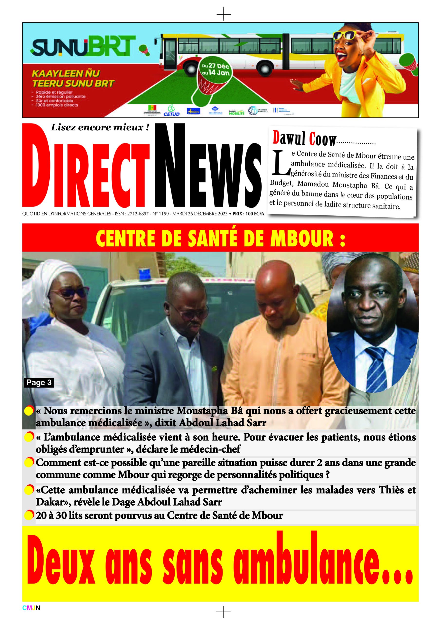 Revue de Directnews de ce mardi 26 décembre 2023 avec Junior…