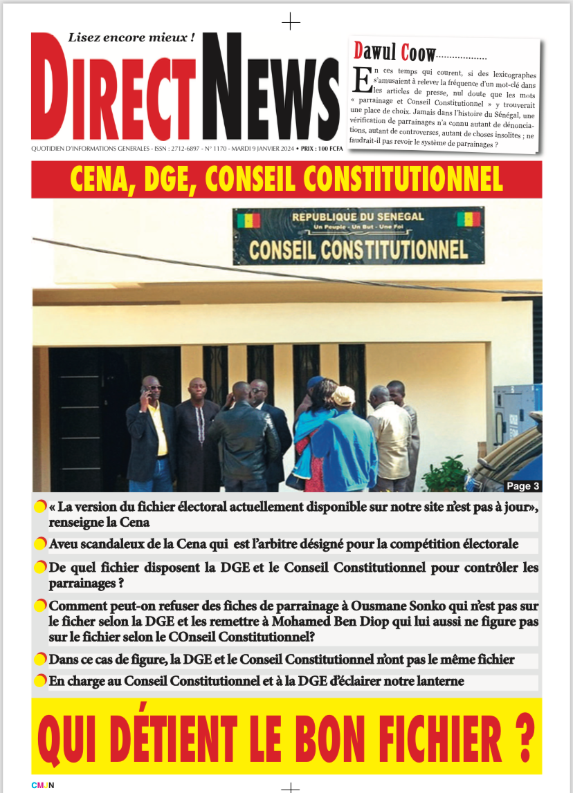 Revue de Directnews de ce mardi 9 janvier 2024 avec Junior…