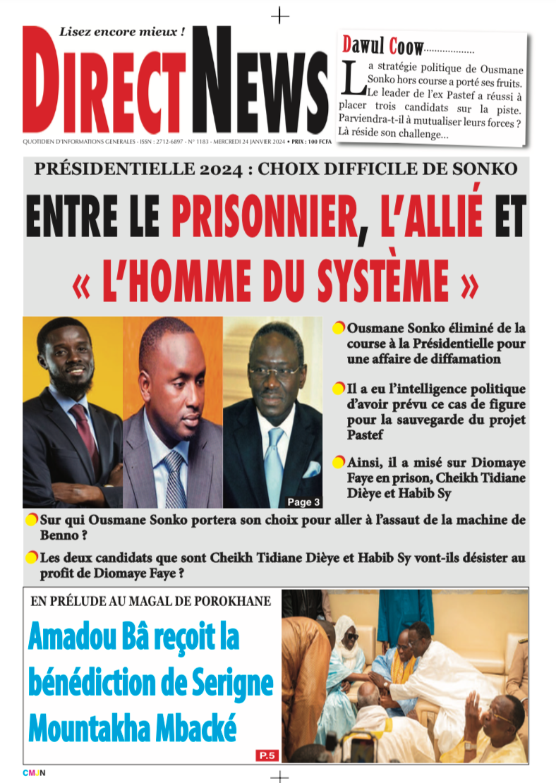 Directnews: revue  de ce mercredi 24 janvier 2024 avec Junior…