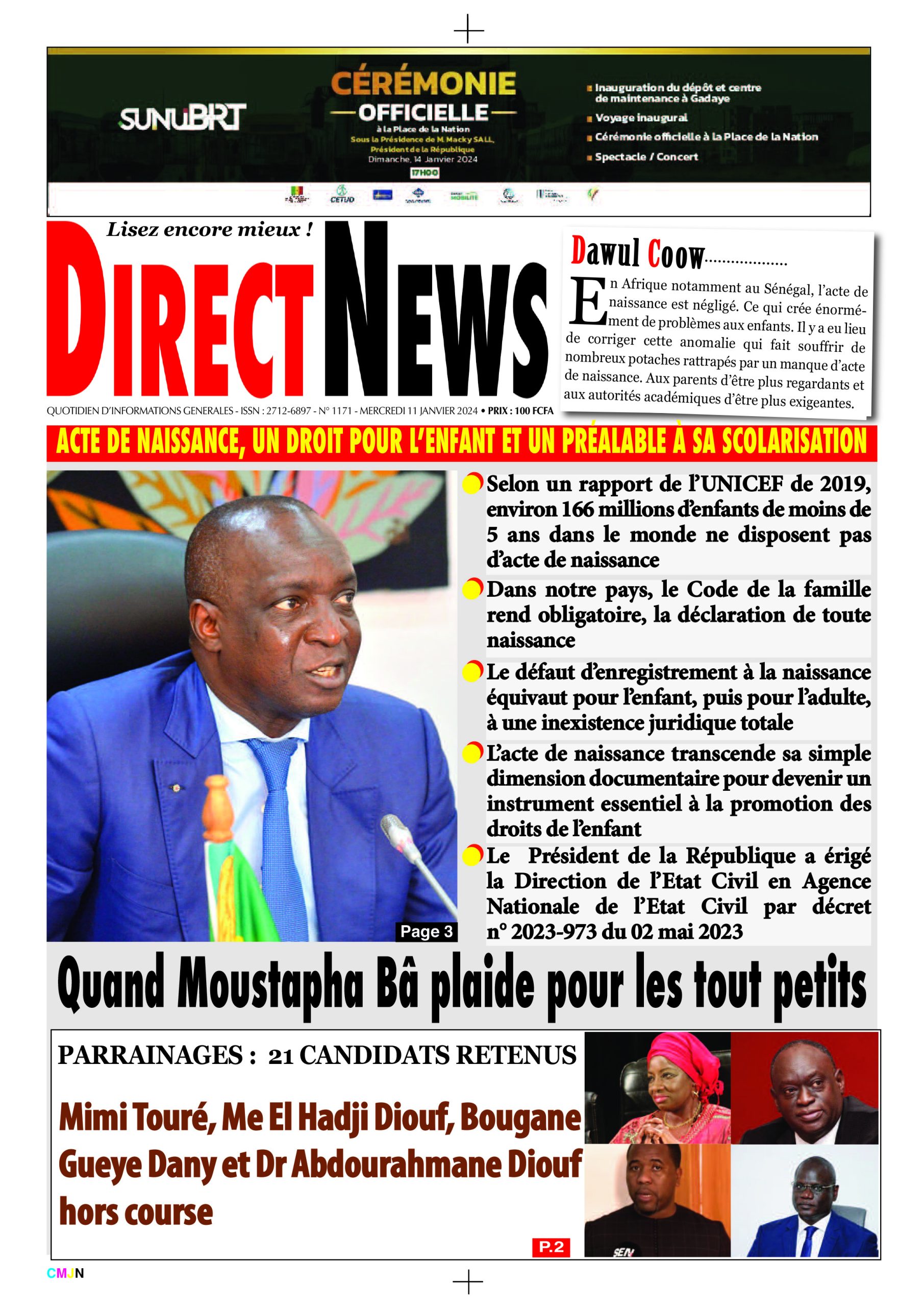 Revue de Directnews de ce mercredi 10 janvier 2024 avec Junior…