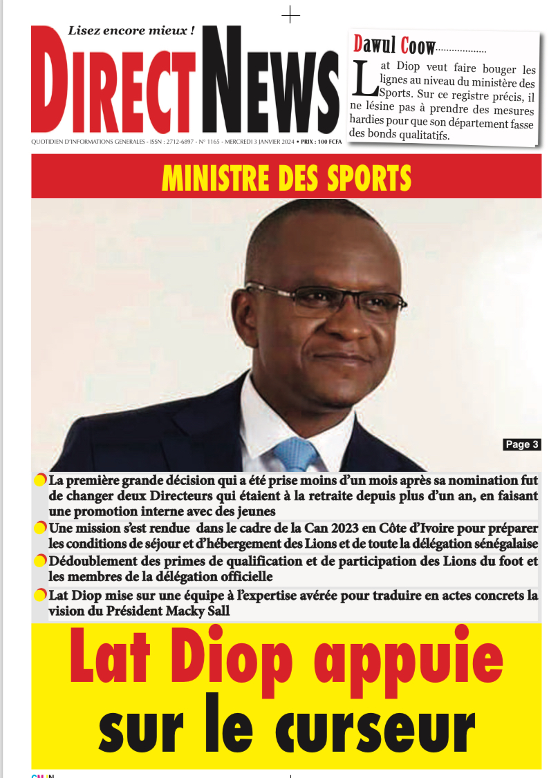 Le Journal Directnews de ce Mercredi 03 Janvier 2024