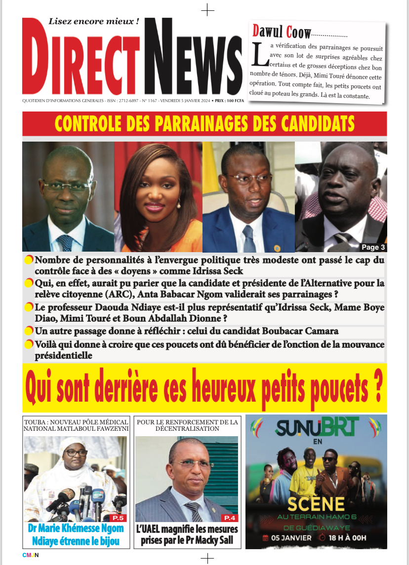 Revue de Directnews  de ce vendredi 5 janvier 2024 avec Junior…