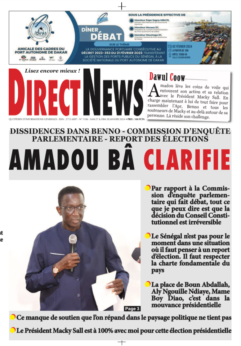 Le journal Directnewsinfo du Samedi 27Janvier 2024