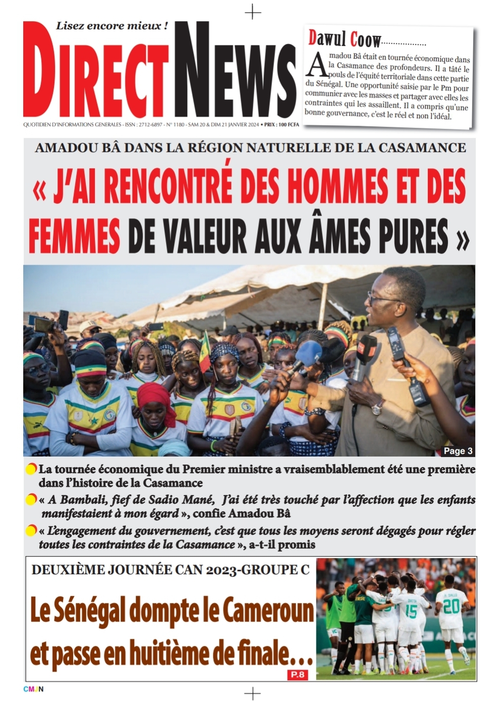 Le journal Directnewsinfo du Samedi 20 Janvier 2024