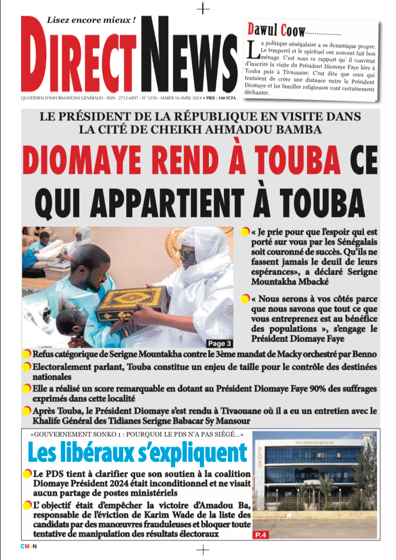 Revue de Directnews de ce mardi 16 avril 2024 avec Junior…