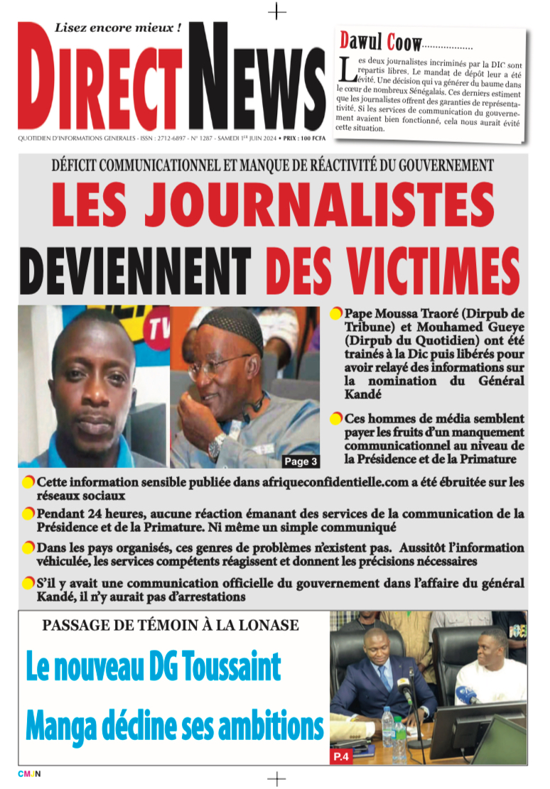 La revue  de Directnews de ce samedi 1er juin 2024 avec Junior…