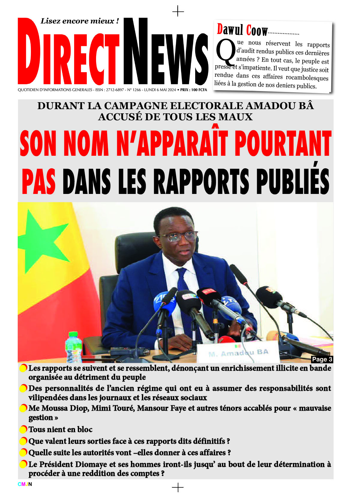 La revue de DirectNews de ce lundi 06 mai 2024 avec Junior