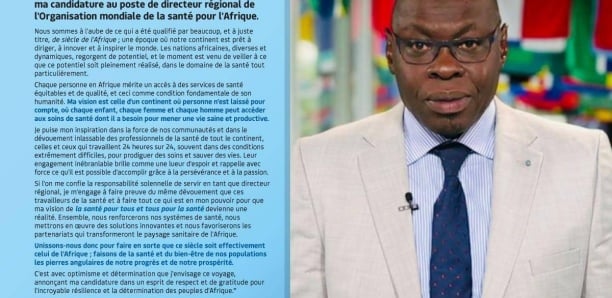 Poste de directeur Afrique de l’OMS : le candidat du Sénégal face à quatre concurrents