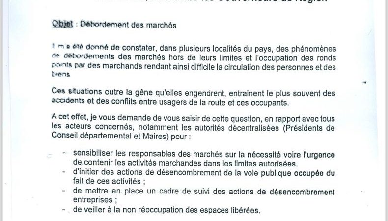 Vagues de déguerpissements : Voici la circulaire du ministère de l’Intérieur ordonnant les opérations (Document)